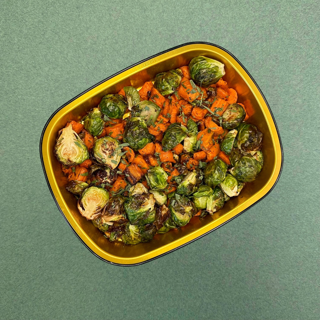 Honey Roasted Brussels Sprouts & Carrots