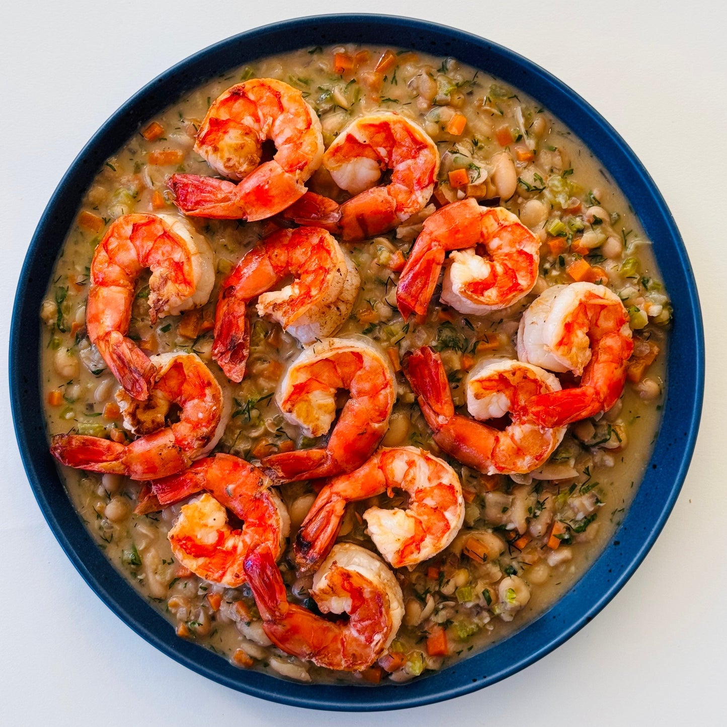 Seared Lemon Shrimp with White Beans