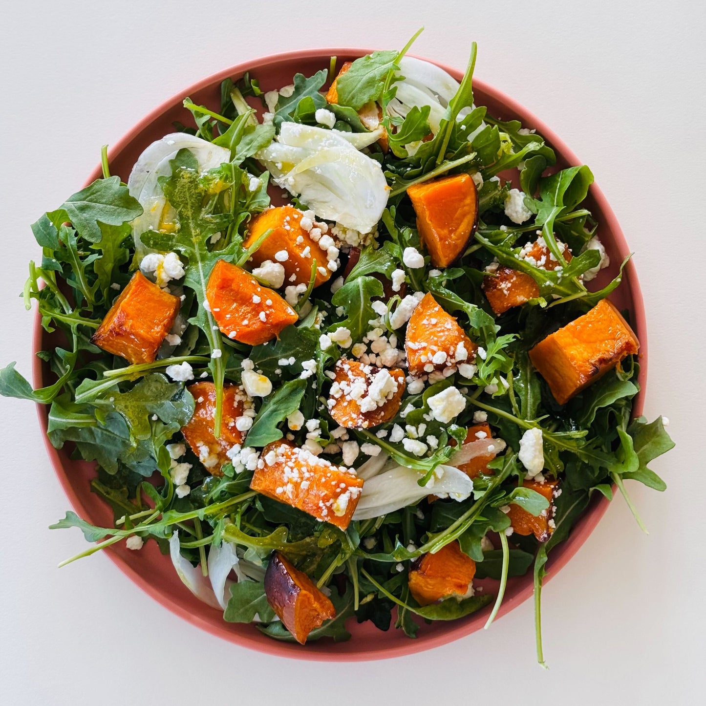 Arugula Salad with Sweet Potato, Goat Cheese and Citrus Vinaigrette