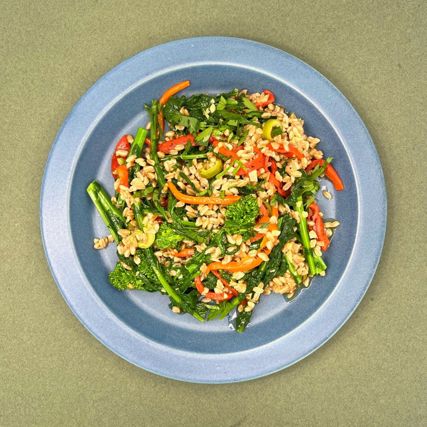 Farro Salad with Broccoli Rabe & Red Wine Vinaigrette