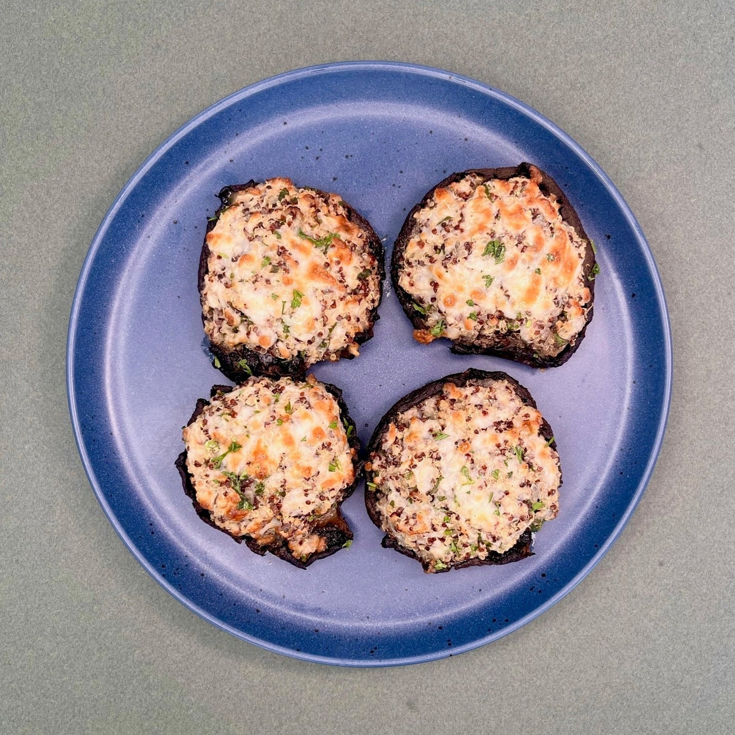 Cheesy Quinoa Stuffed Portobello Mushrooms