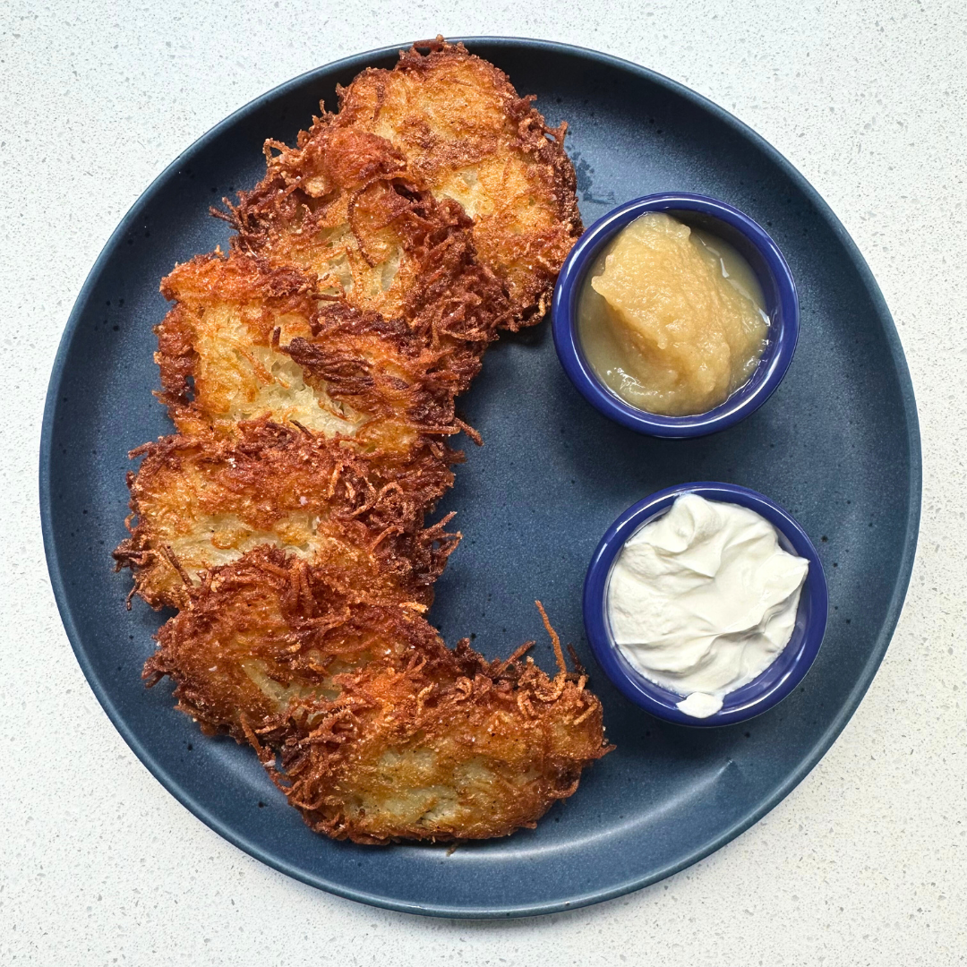 The Actual Best Latkes with Applesauce and Sour Cream
