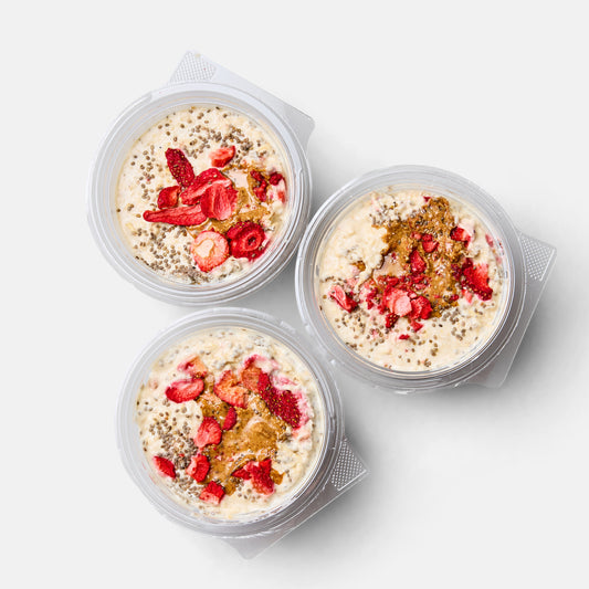 AB&J Overnight Oats with Chia and Strawberries