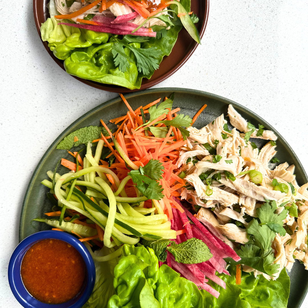 Ginger and Lemongrass Chicken Lettuce Wraps