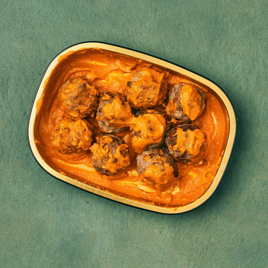 Grass Fed Mini Meatballs with Carrot Sauce and Mozzarella