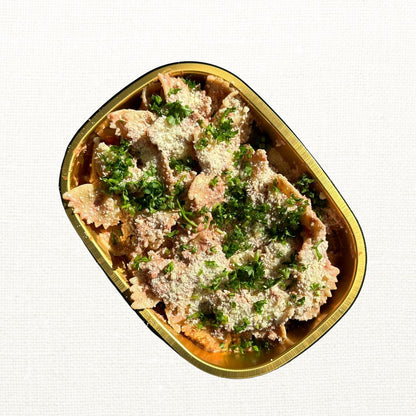 Bowties with Pink Sauce & Peas