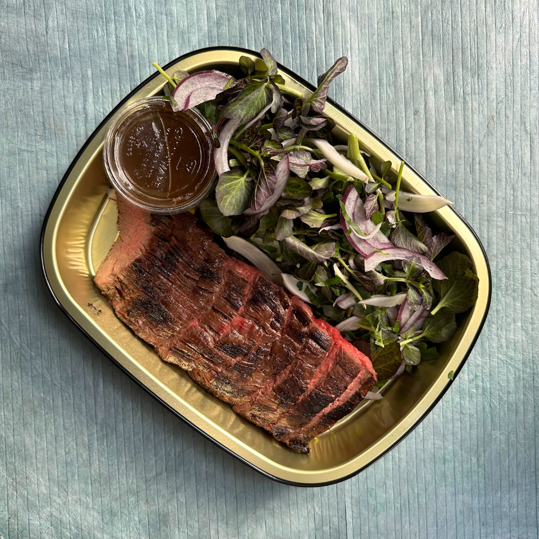 Grilled Flank Steak with Red Watercress Salad