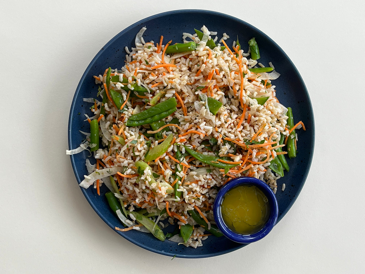 Brown Rice Salad with Snap Peas, Green Beans, and Lemon Vinaigrette