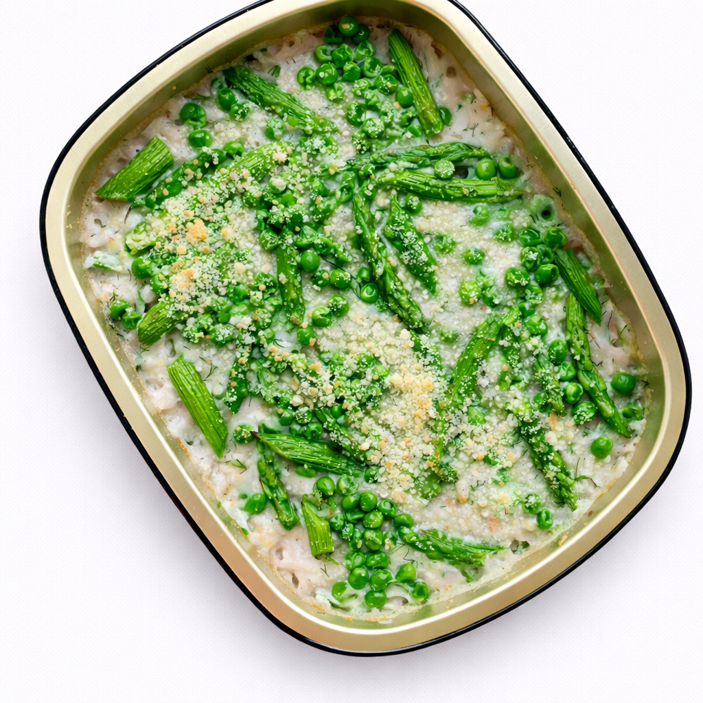 Asparagus and Parmesan Baked Risotto
