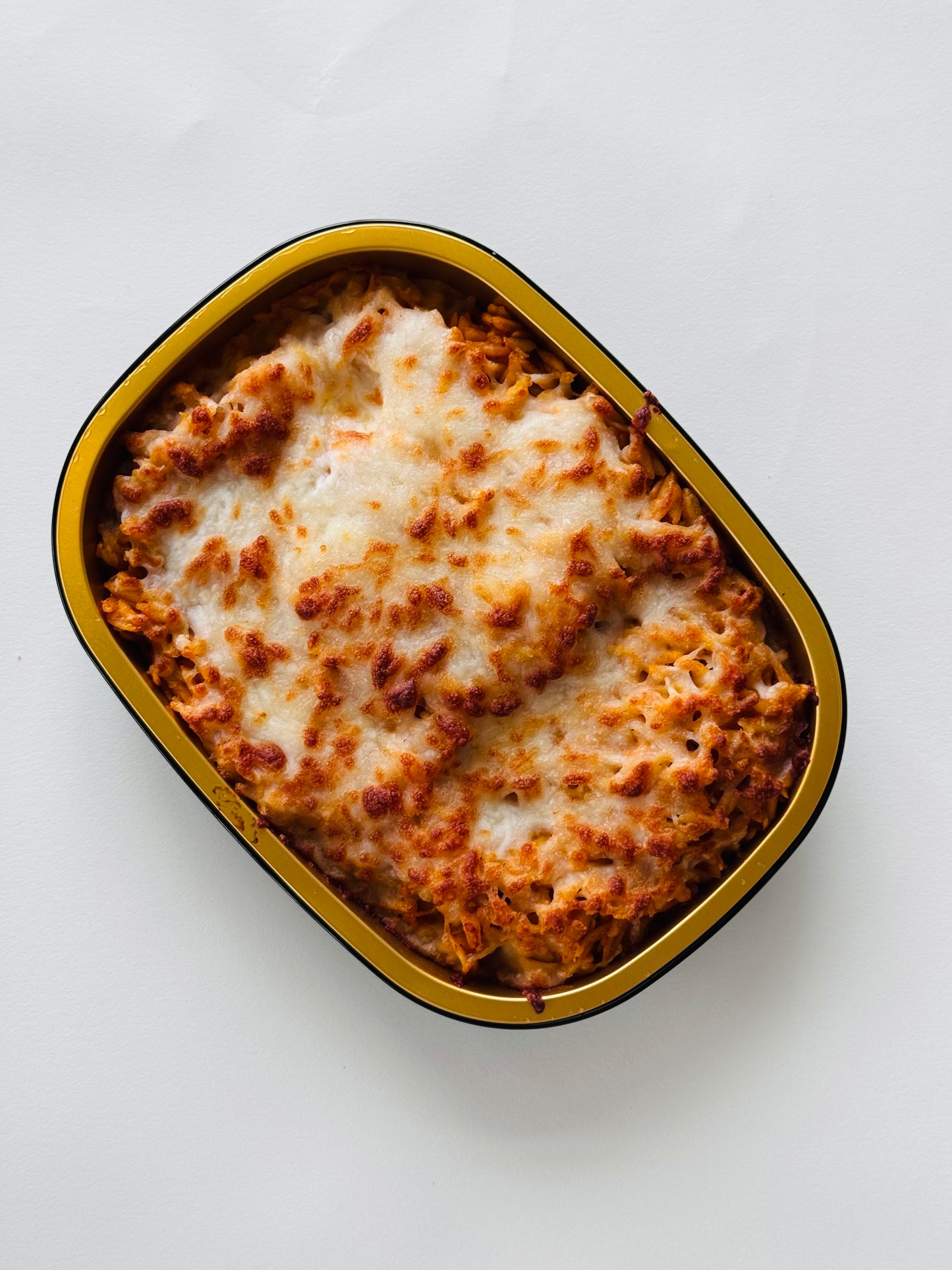 Baked Orzo with Carrot Sauce & Mozzarella
