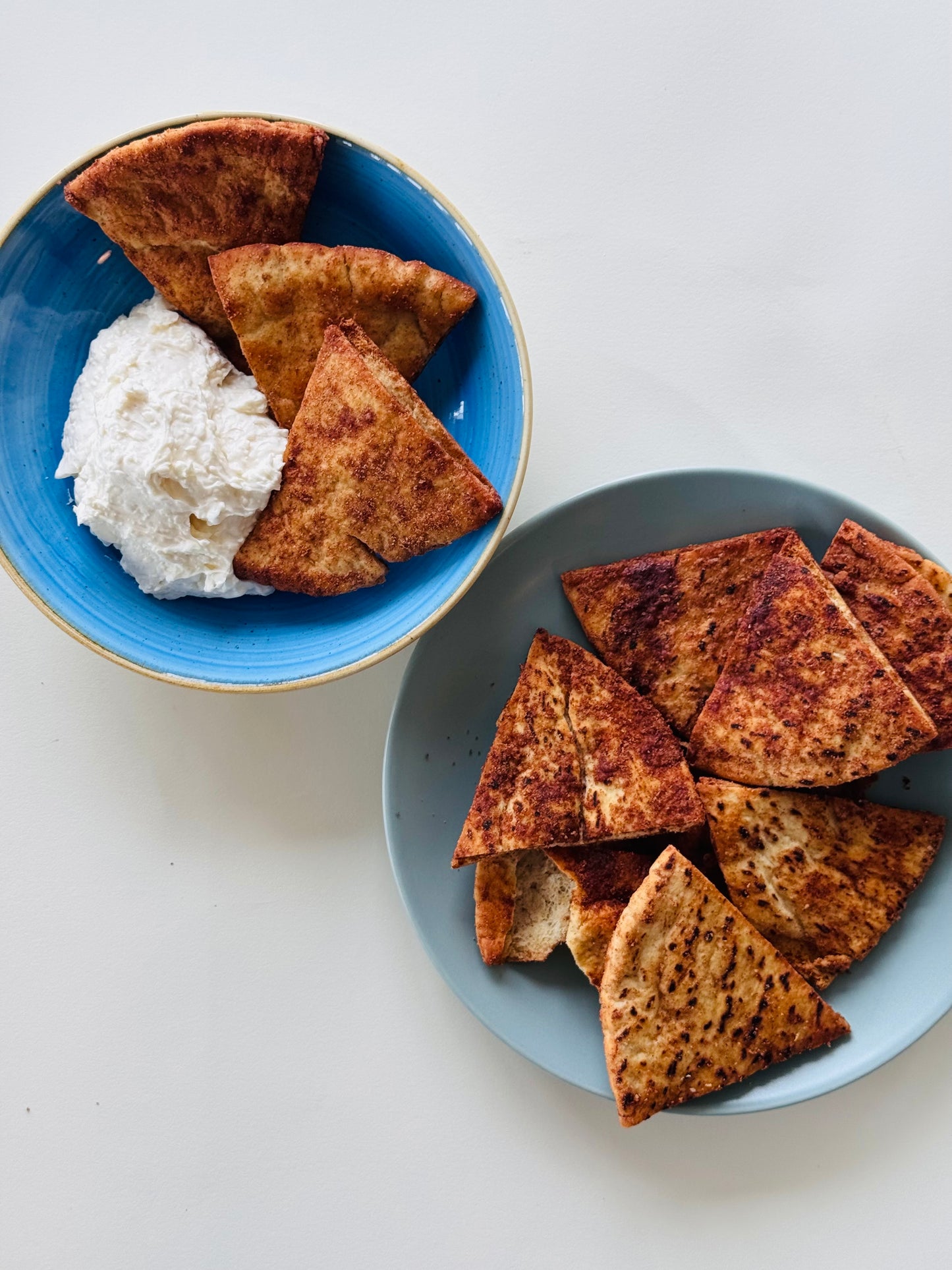 Cinnamon-Sugar Pita Chips with Whipped Maple Yogurt