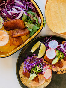 Fish Tacos with Avocado Crema