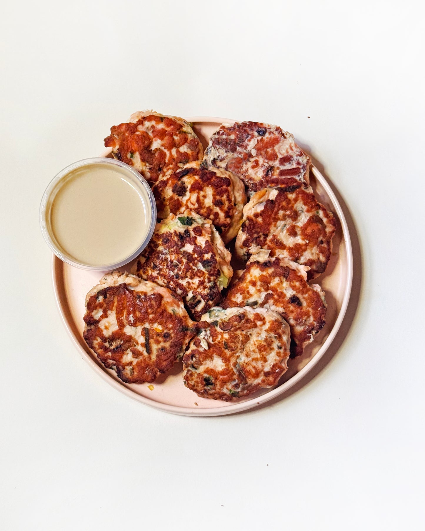 Ginger Lemongrass Salmon Cakes with Tahini-Soy Sauce
