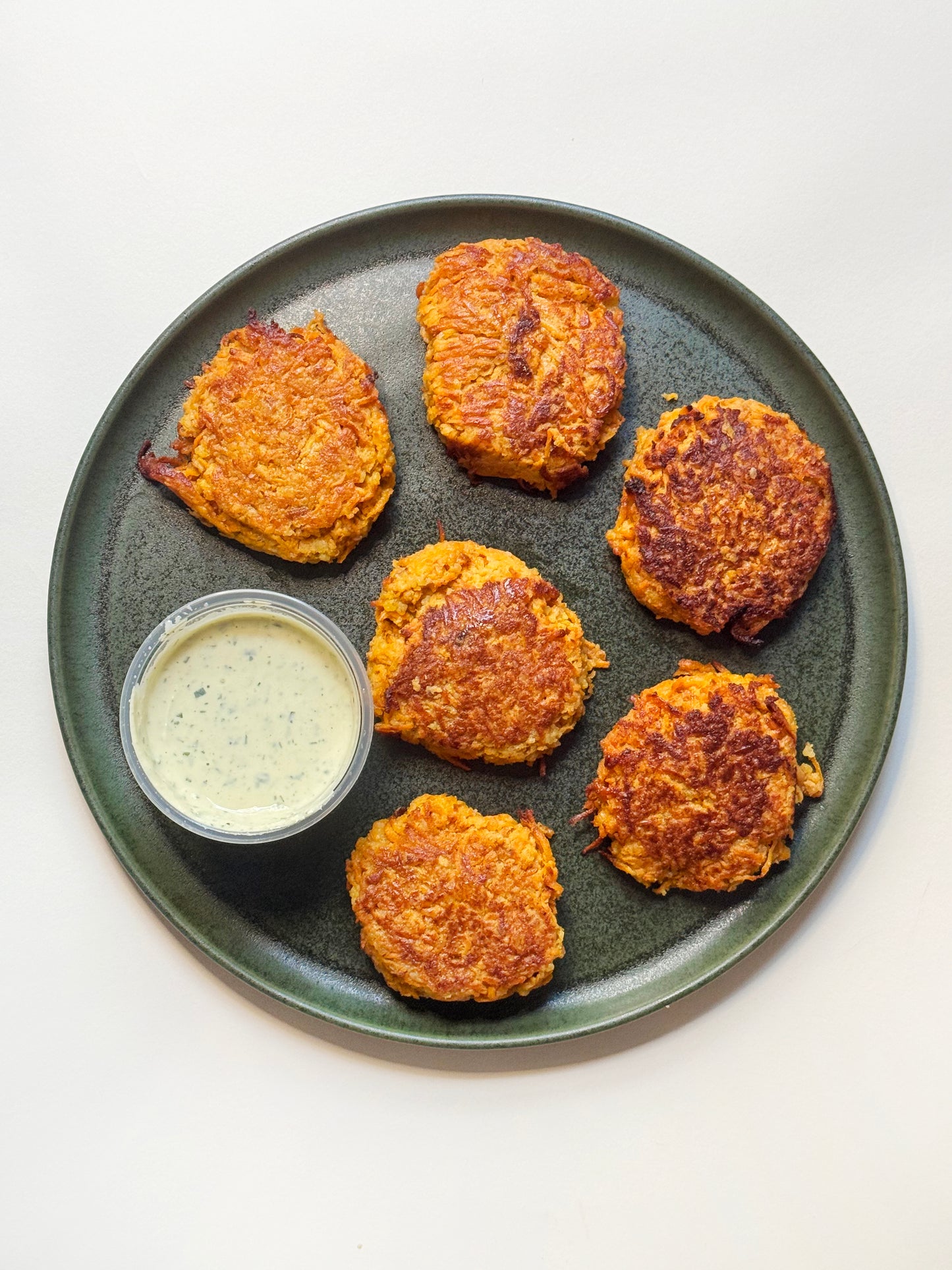 Gluten Free Sweet Potato Cakes with Goat Cheese and Tahini Yogurt