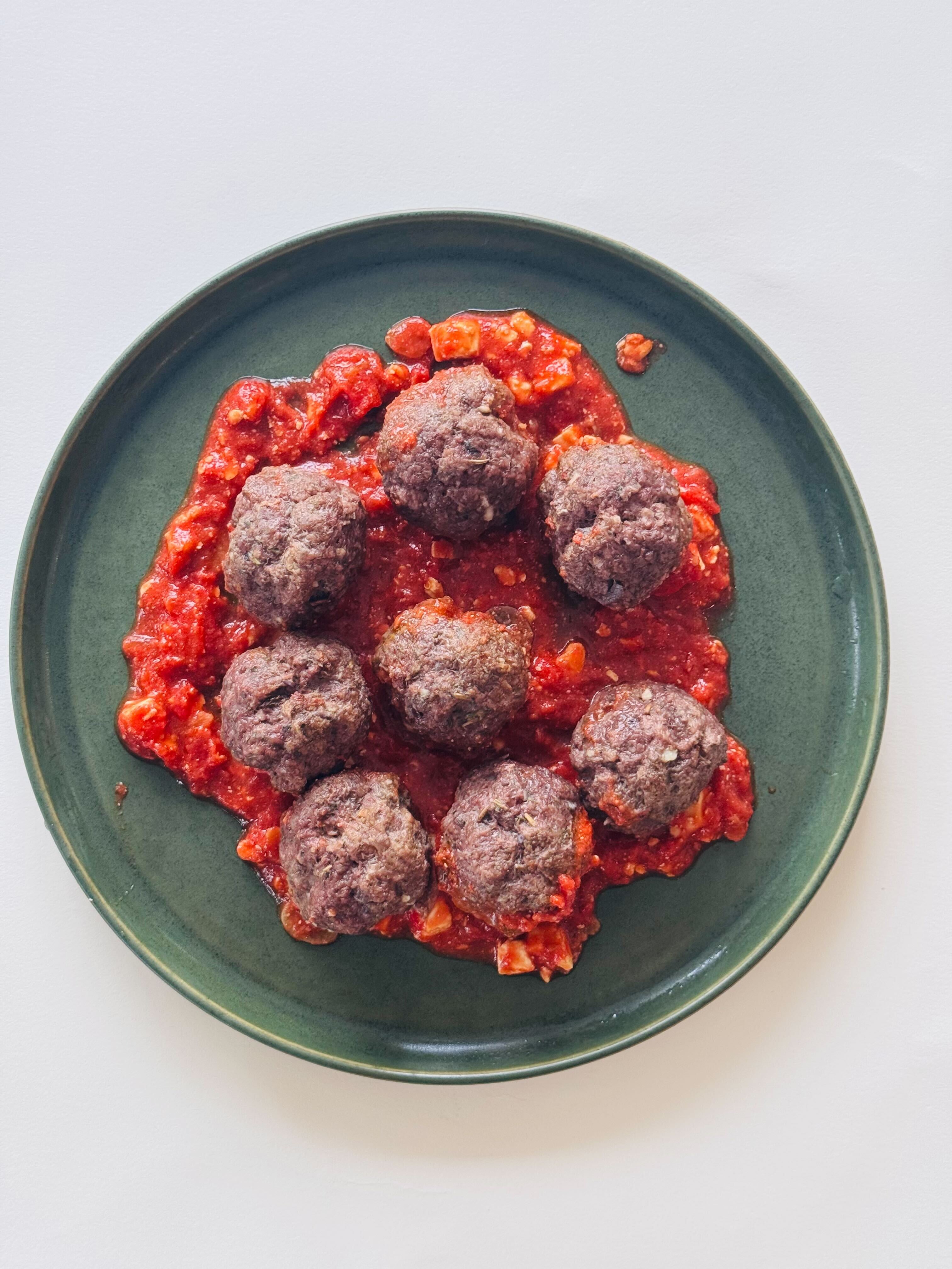 Greek Meatballs with Tomato Feta Sauce