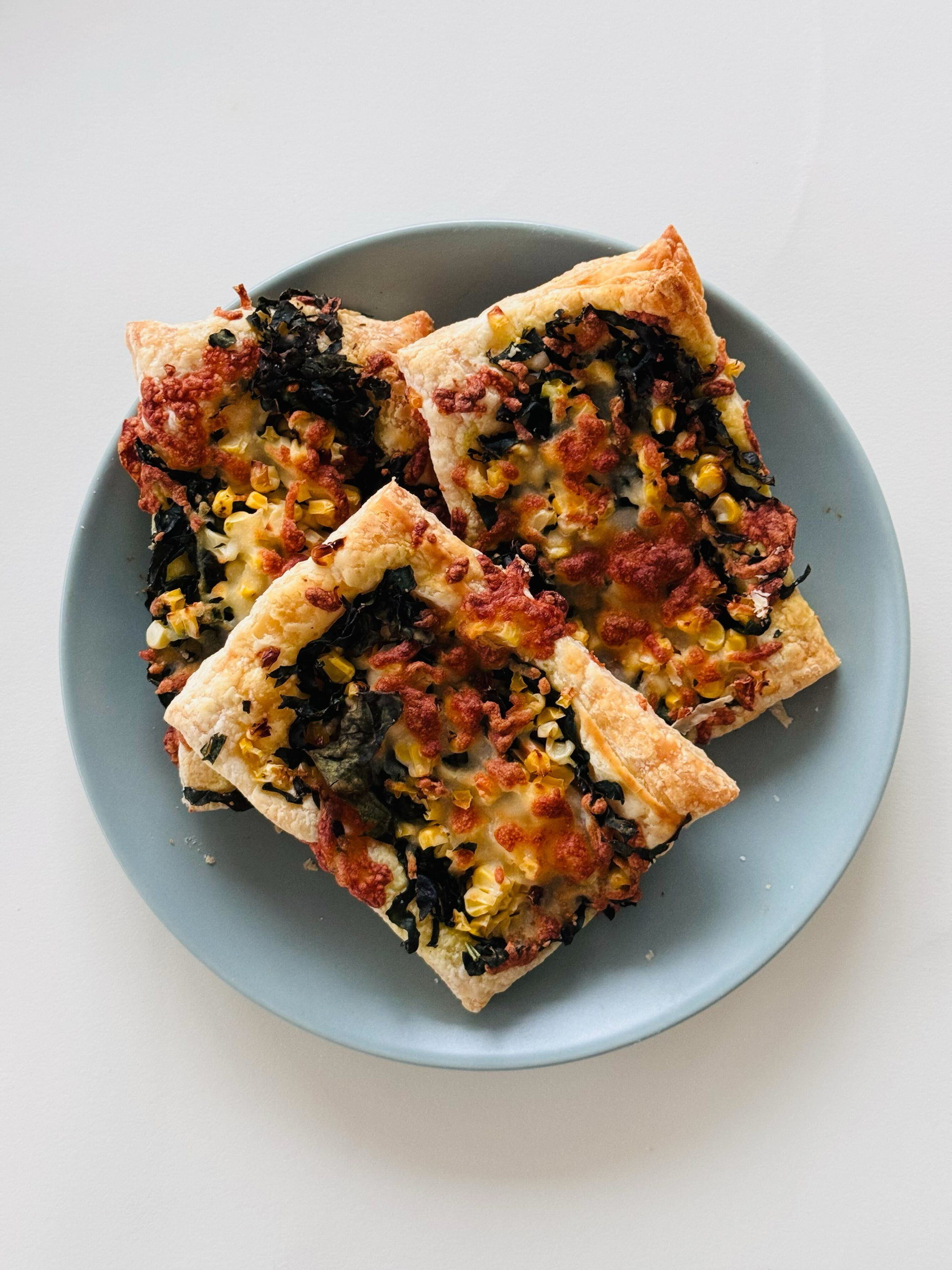 Corn, Kale, & Mozzarella Flatbreads