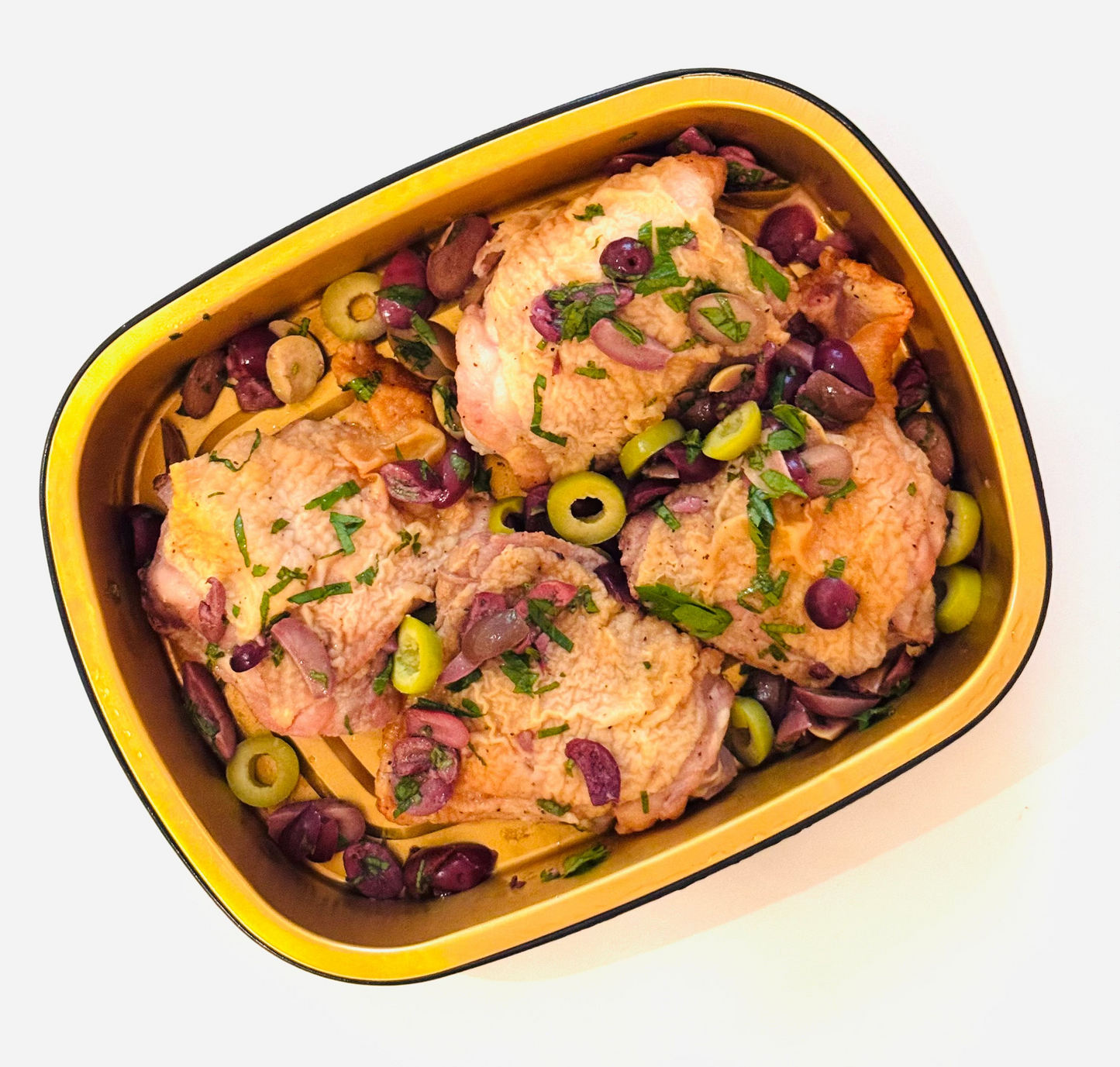 Roasted Lemon Olive Chicken Thighs