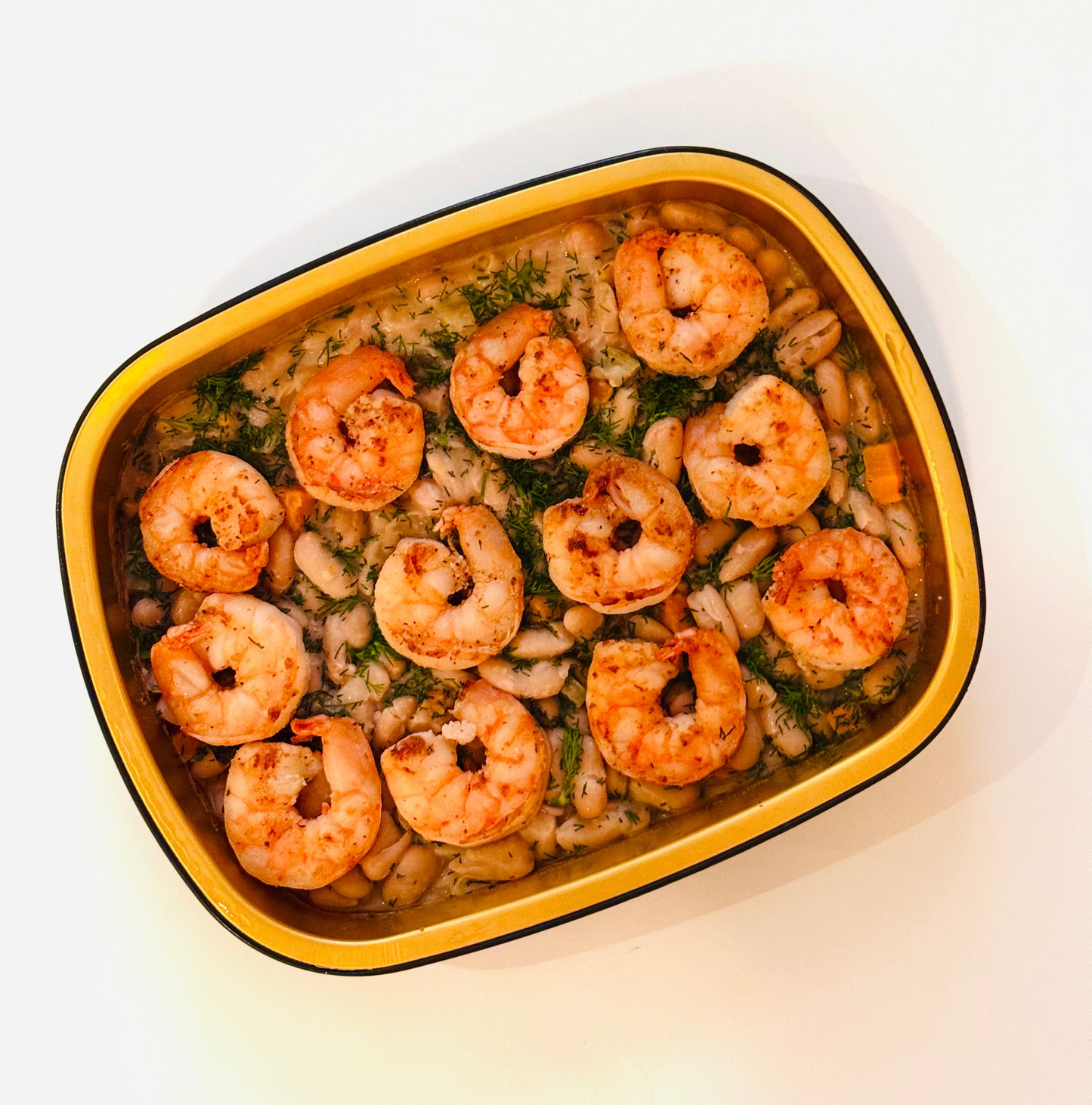 Seared Lemon Shrimp with White Beans