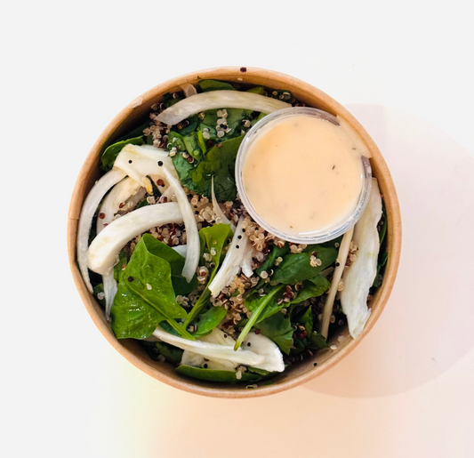 Spinach and Quinoa Salad with Fennel and Champagne Vinaigrette