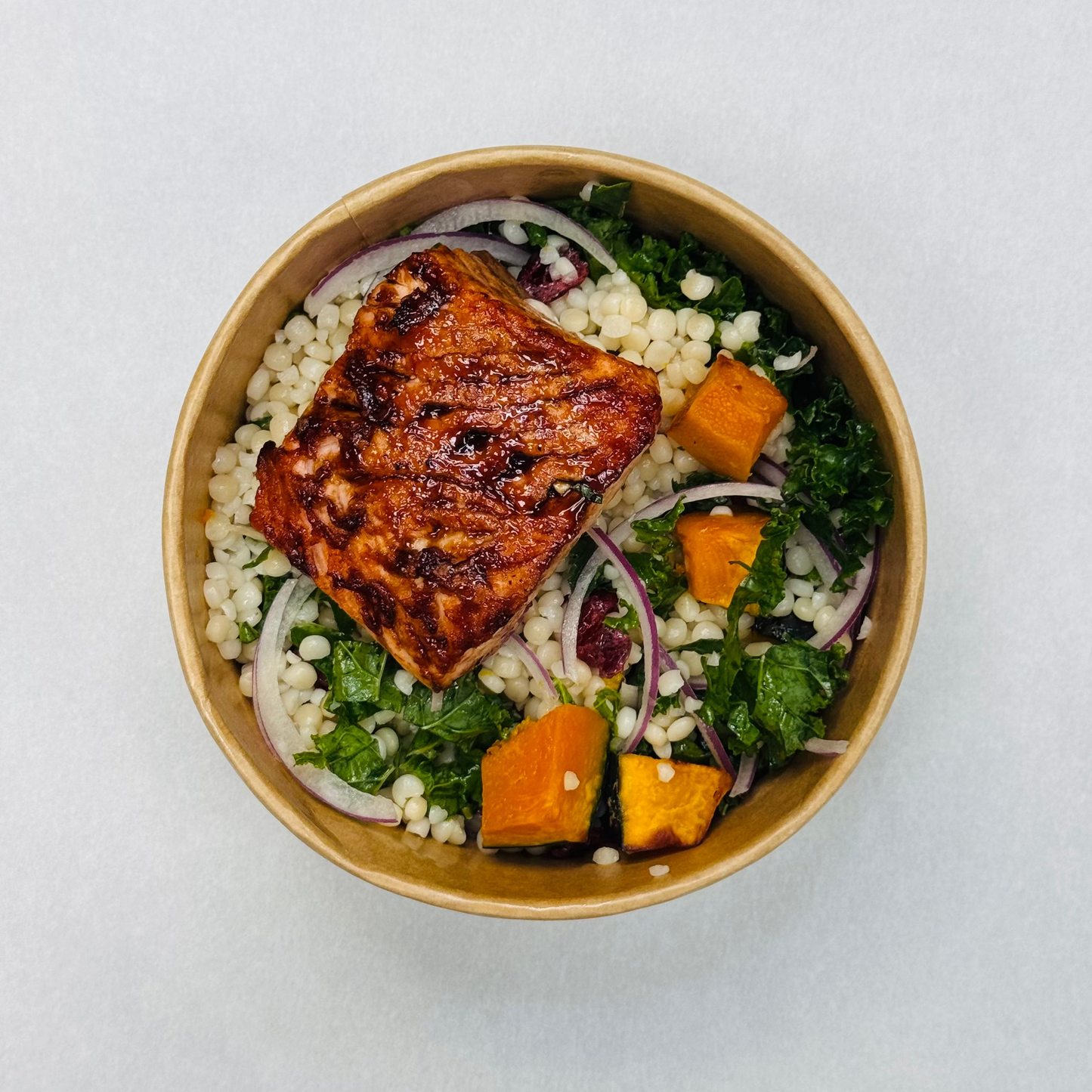 Fig-Glazed Salmon and Kale Bowl