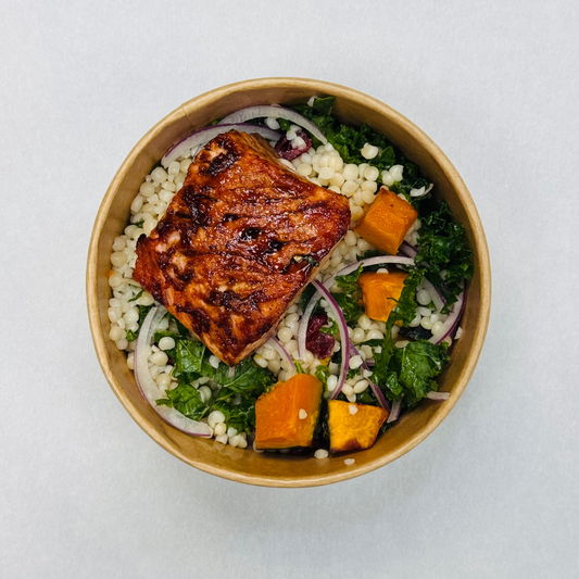 Fig-Glazed Salmon and Kale Bowl