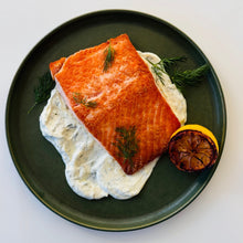 Simple Lemon Roasted Norwegian Salmon with Creamy Dill Sauce