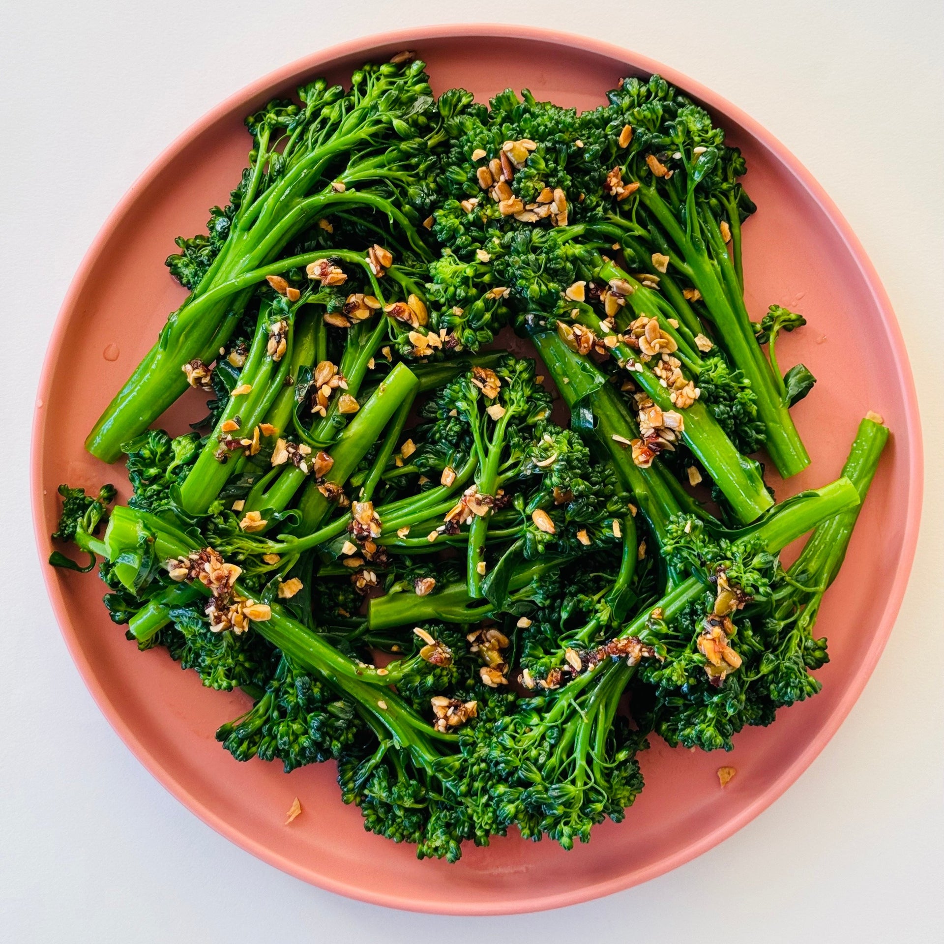 Steamed Broccolini with Aleppo Chili Crunch