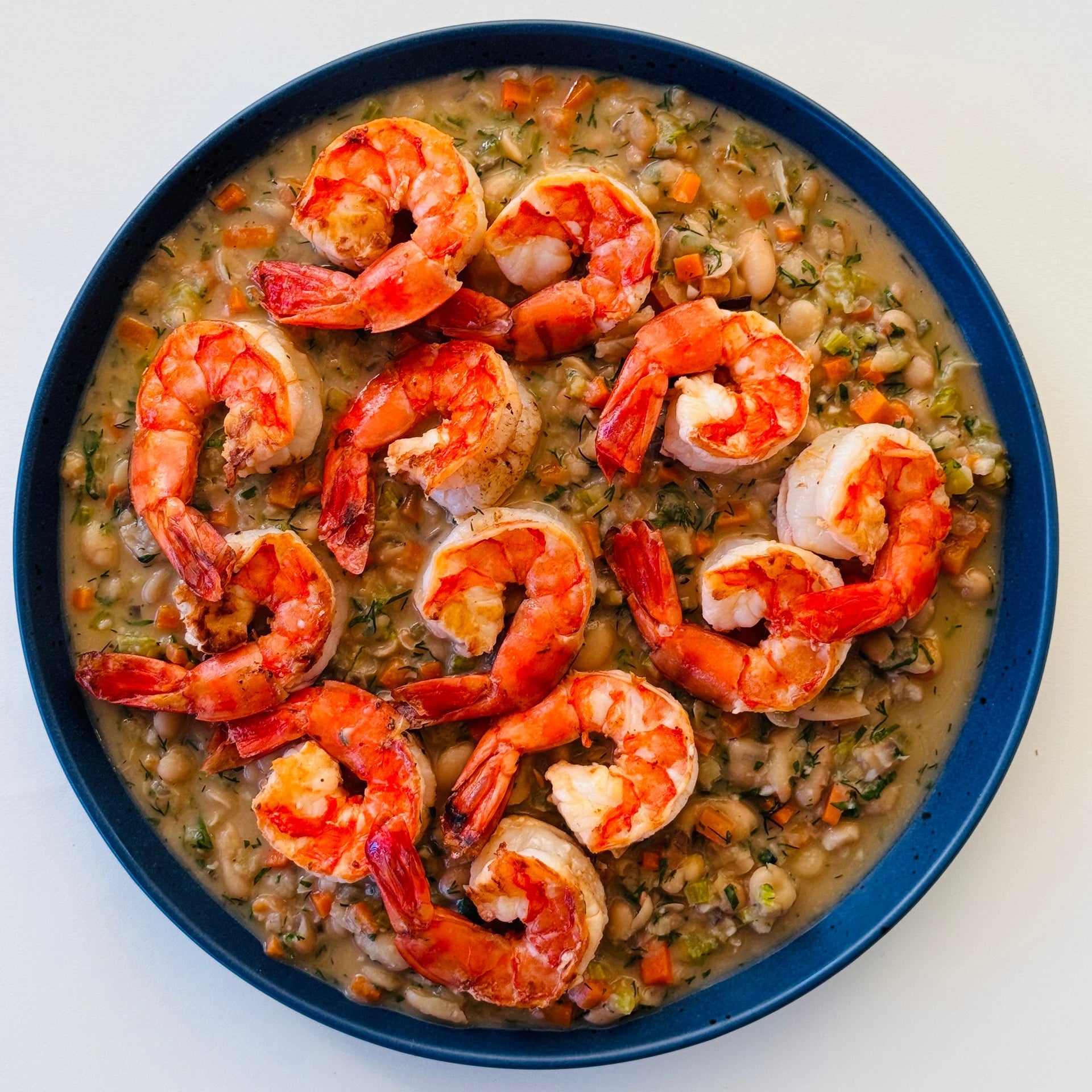 Seared Lemon Shrimp with White Beans