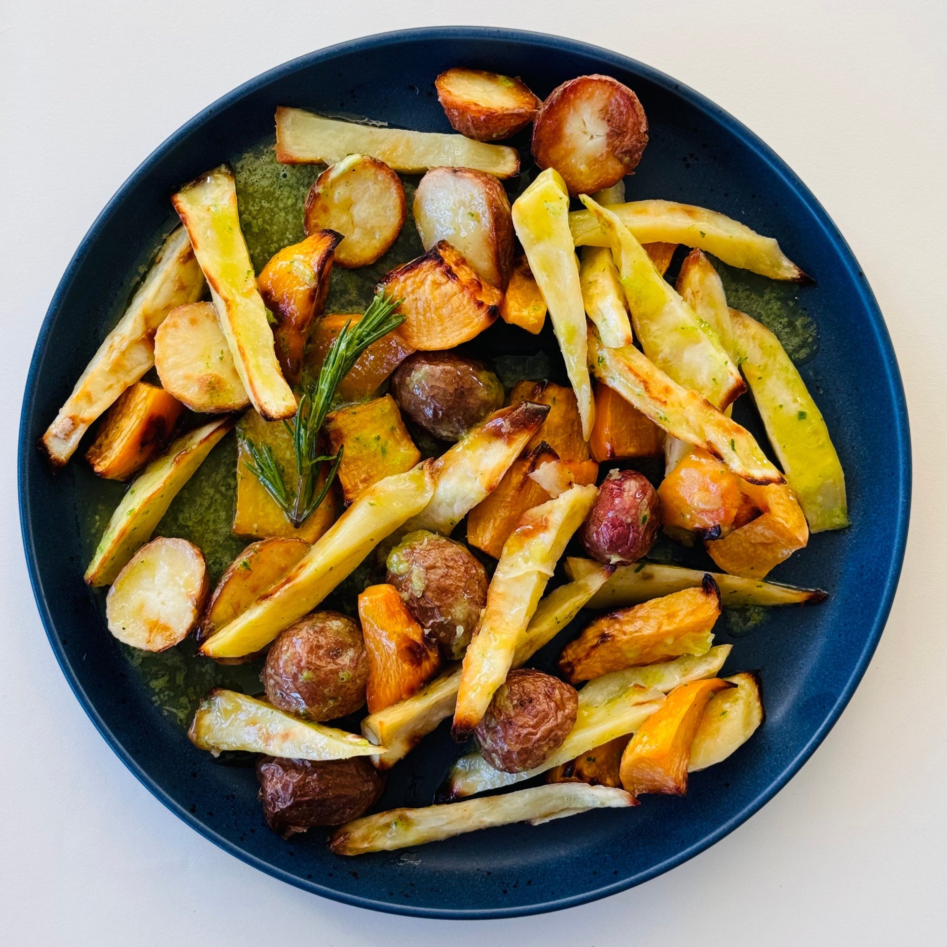 Roasted Parsnip, Rutabaga, & Baby Potatoes with Herb Butter