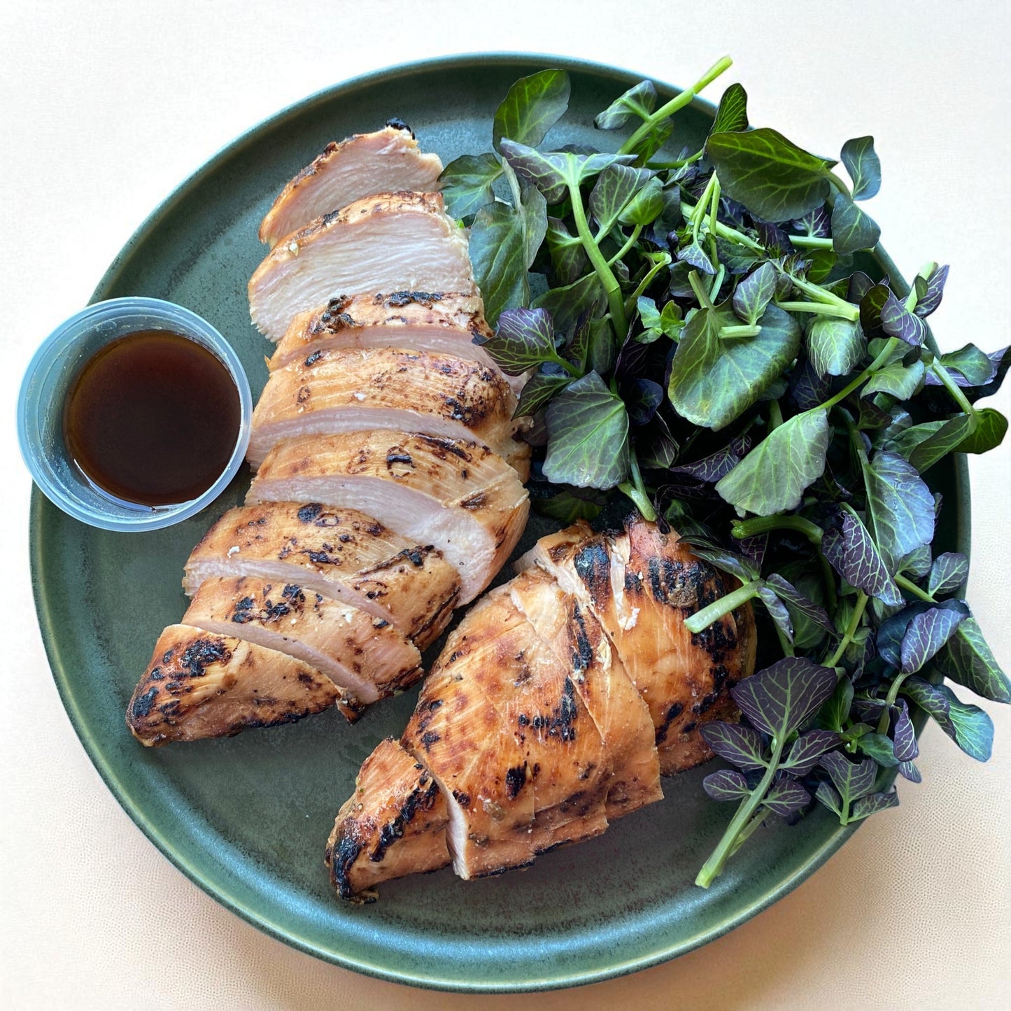 Ginger Chicken Breast with Red Watercress