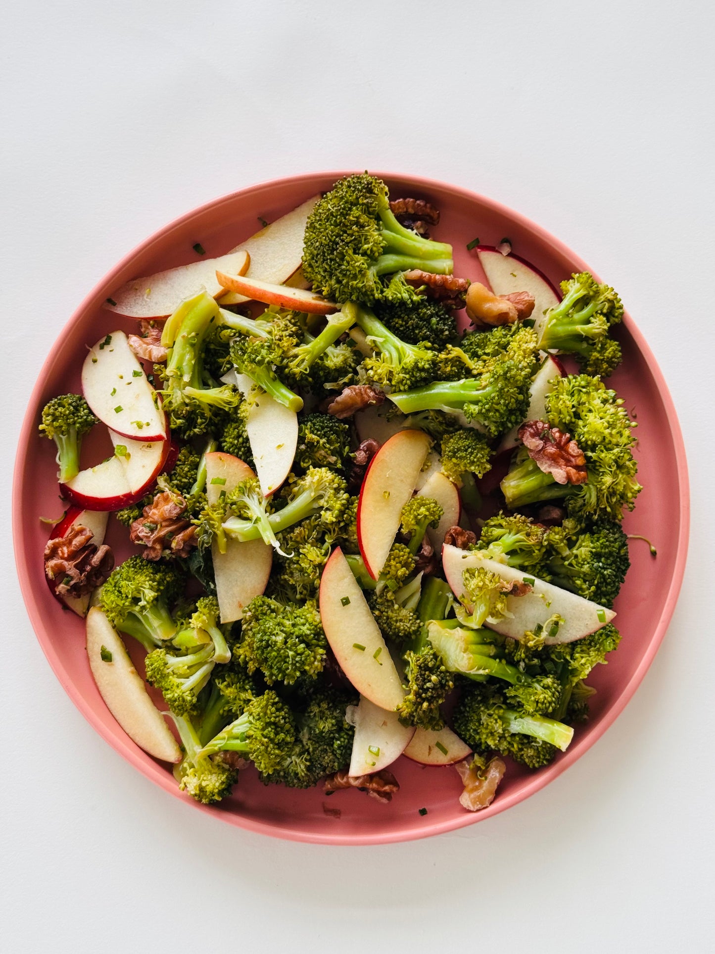 Broccoli Apple Salad with Walnuts and Honey Dijon Viniagrette