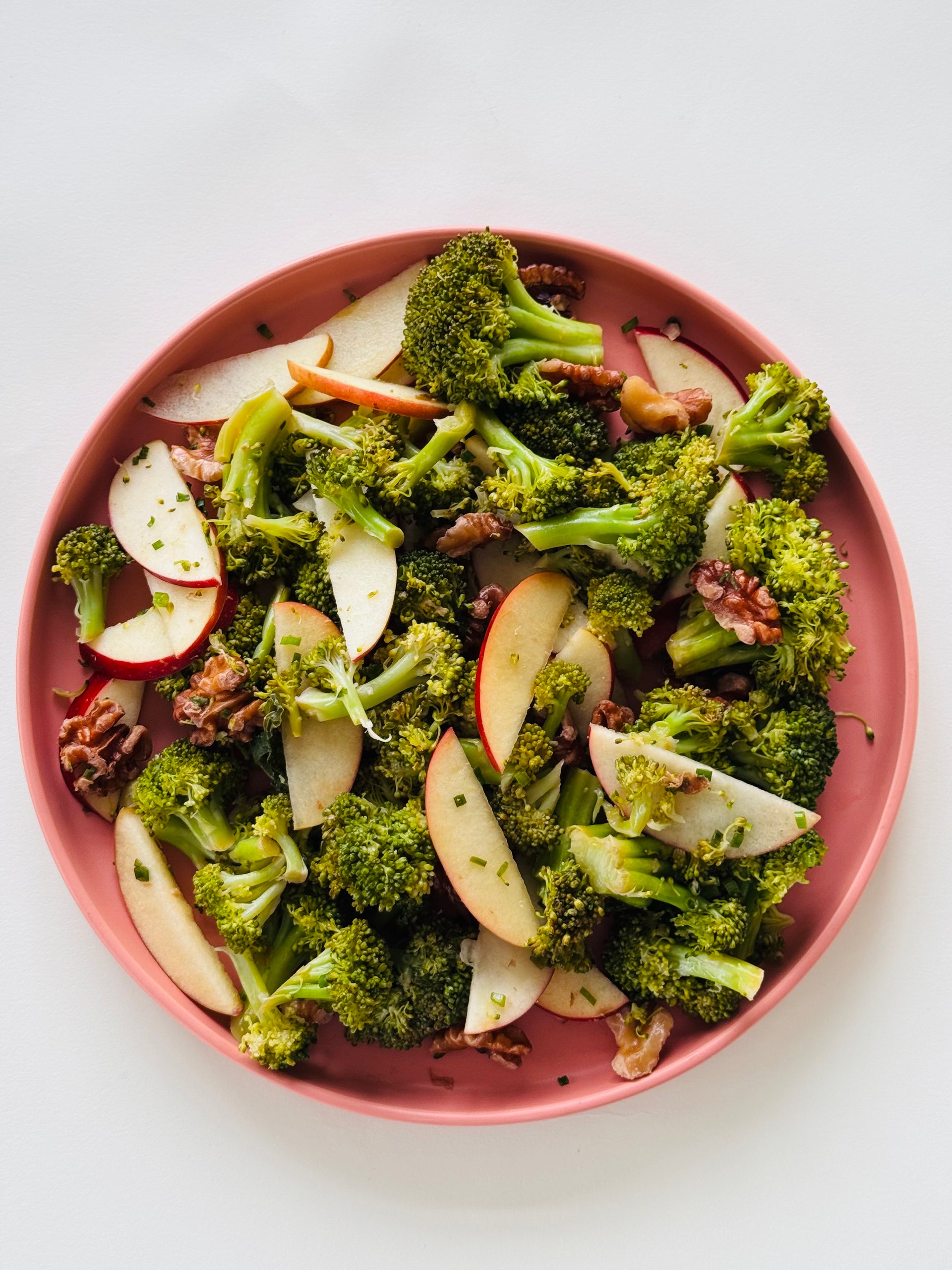 Broccoli Apple Salad with Walnuts and Honey Dijon Viniagrette
