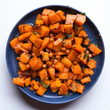 Hot Honey Roasted Butternut Squash with Crispy Chickpeas