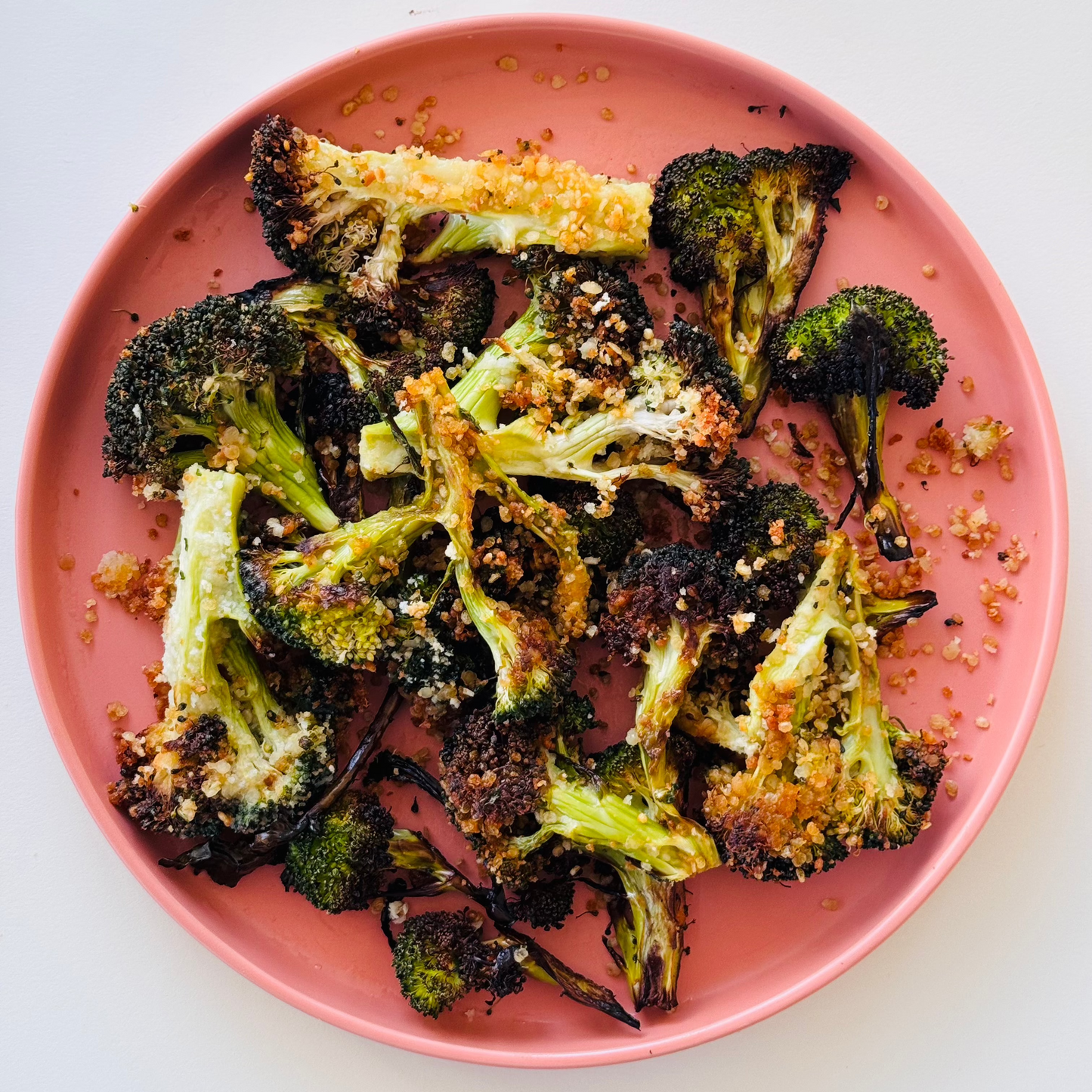 Parmesan Roasted Broccoli with Puffed Quinoa