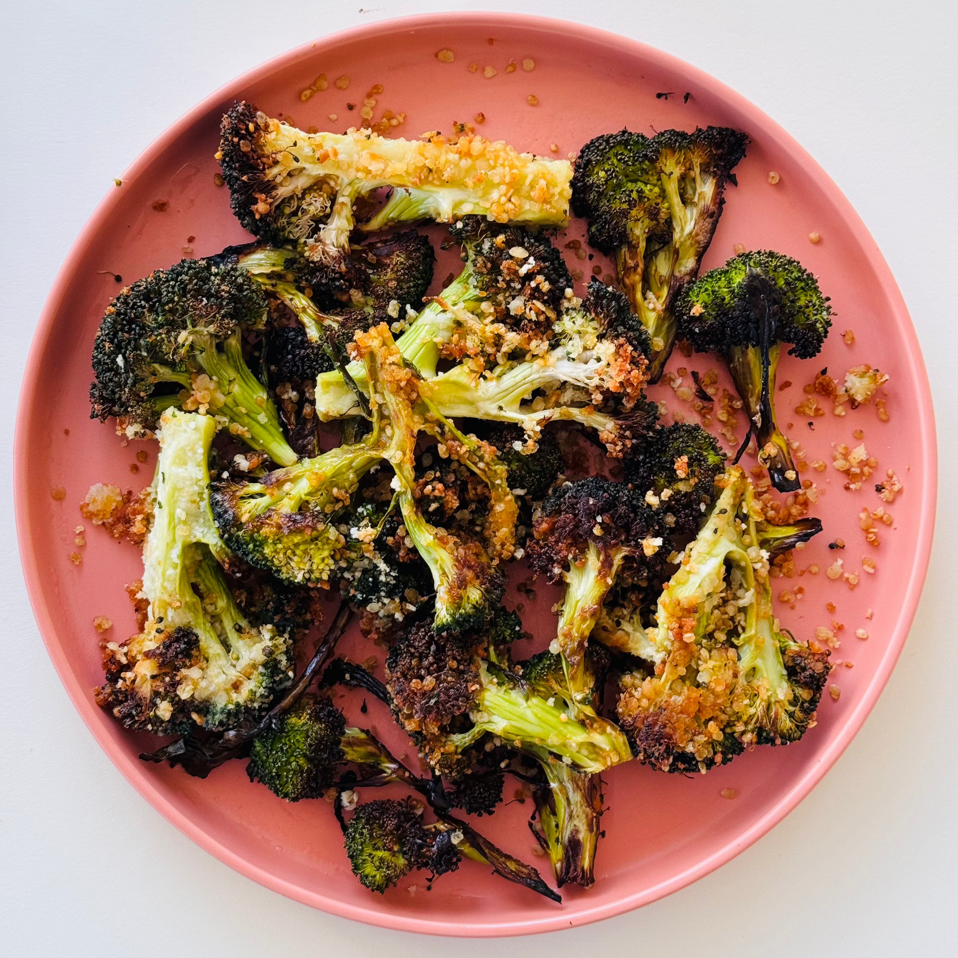 Crispy Parmesan Broccoli with Puffed Quinoa