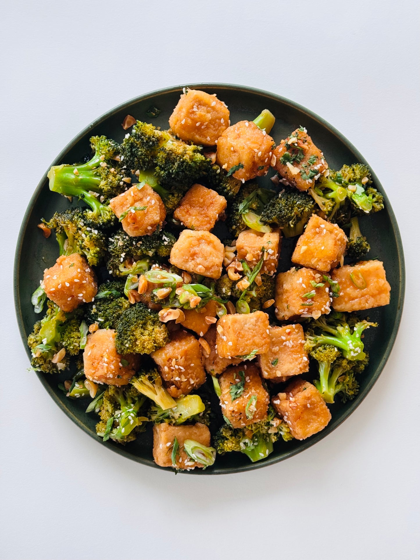 Sweet & Sour Tofu with Broccoli and Peanuts
