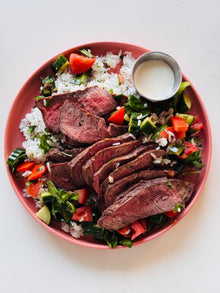 Greek Steak Bowls with Whipped Feta