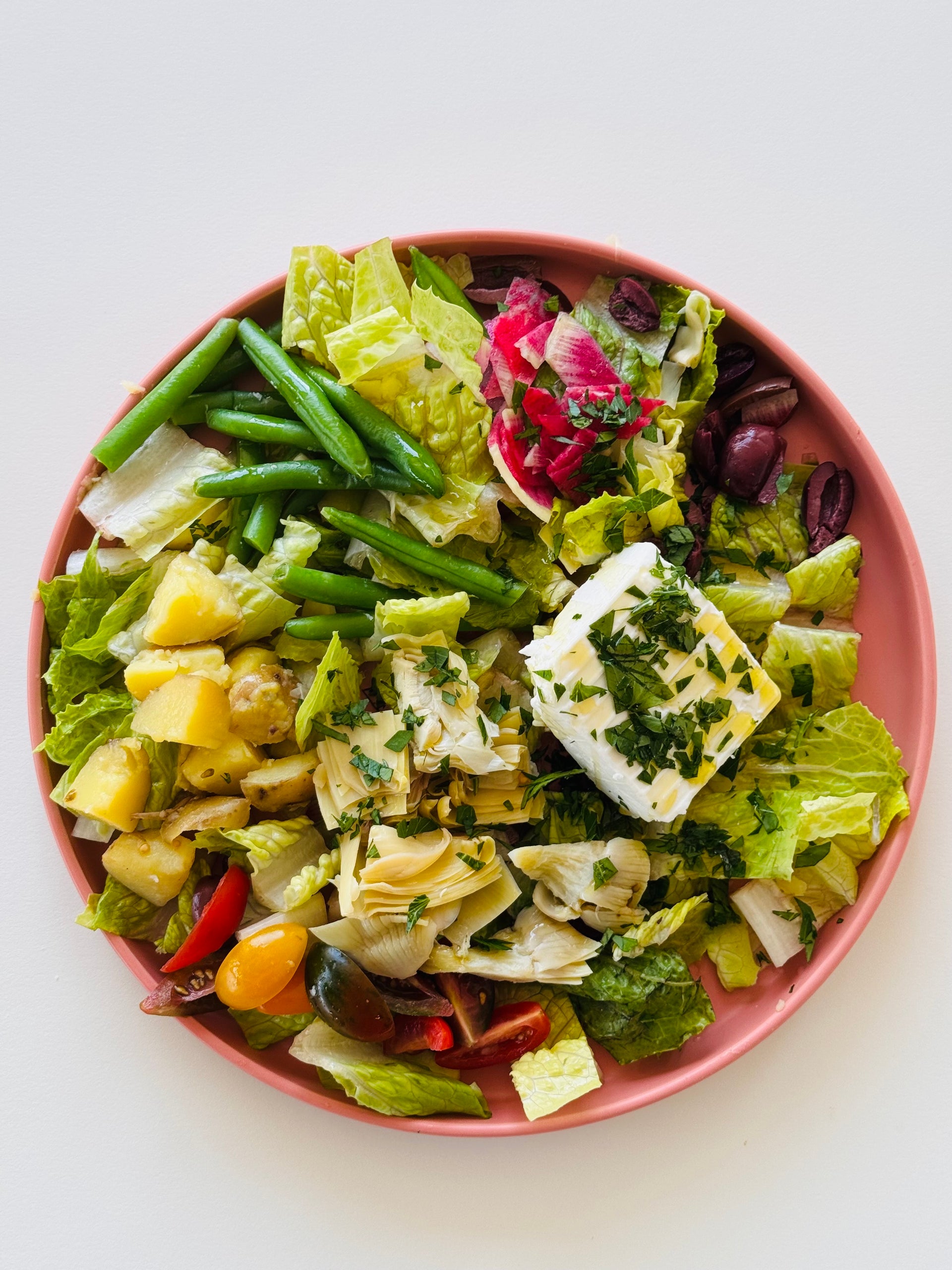 Vegetarian Nicoise with Block Feta