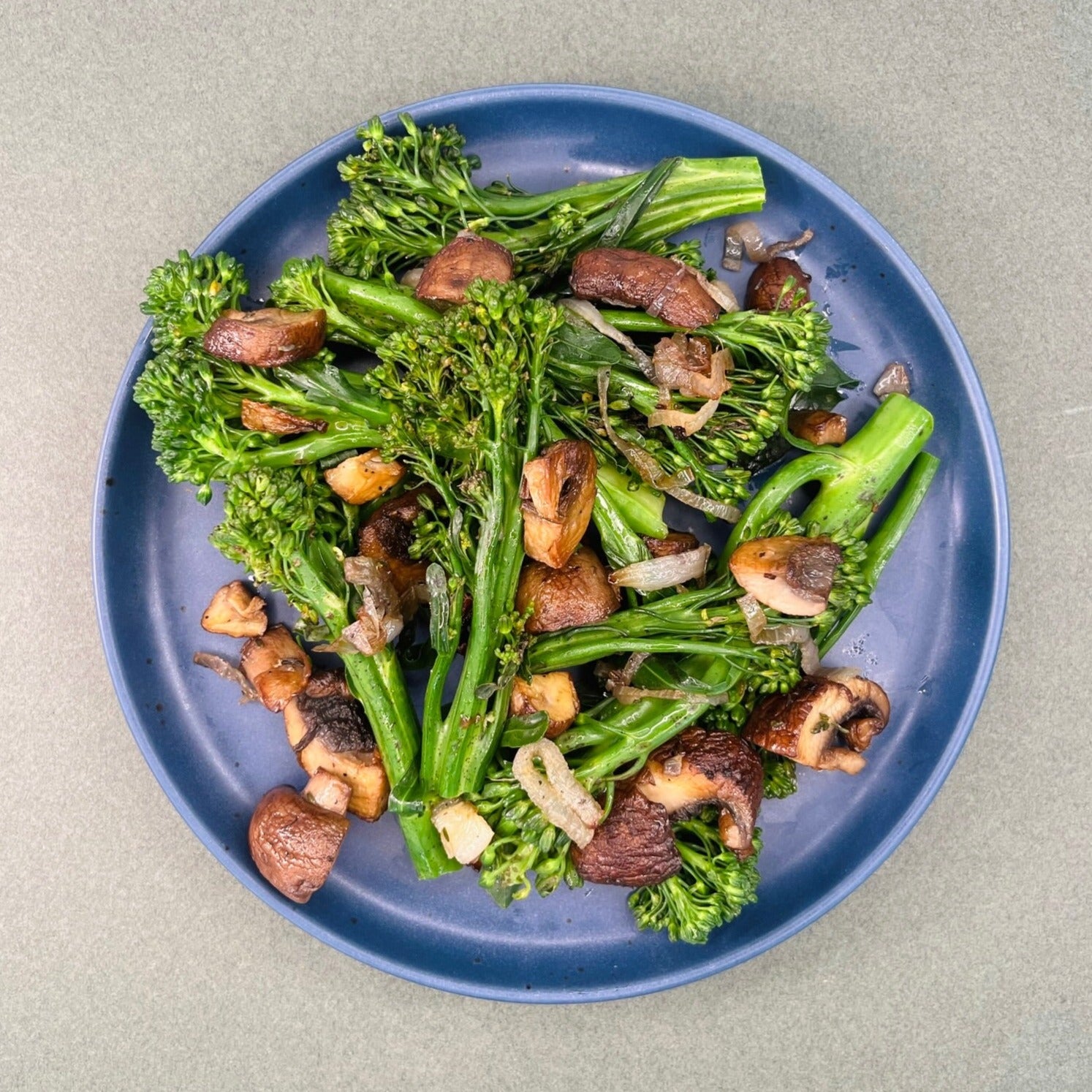 Broccolini with Mushrooms and Shallots