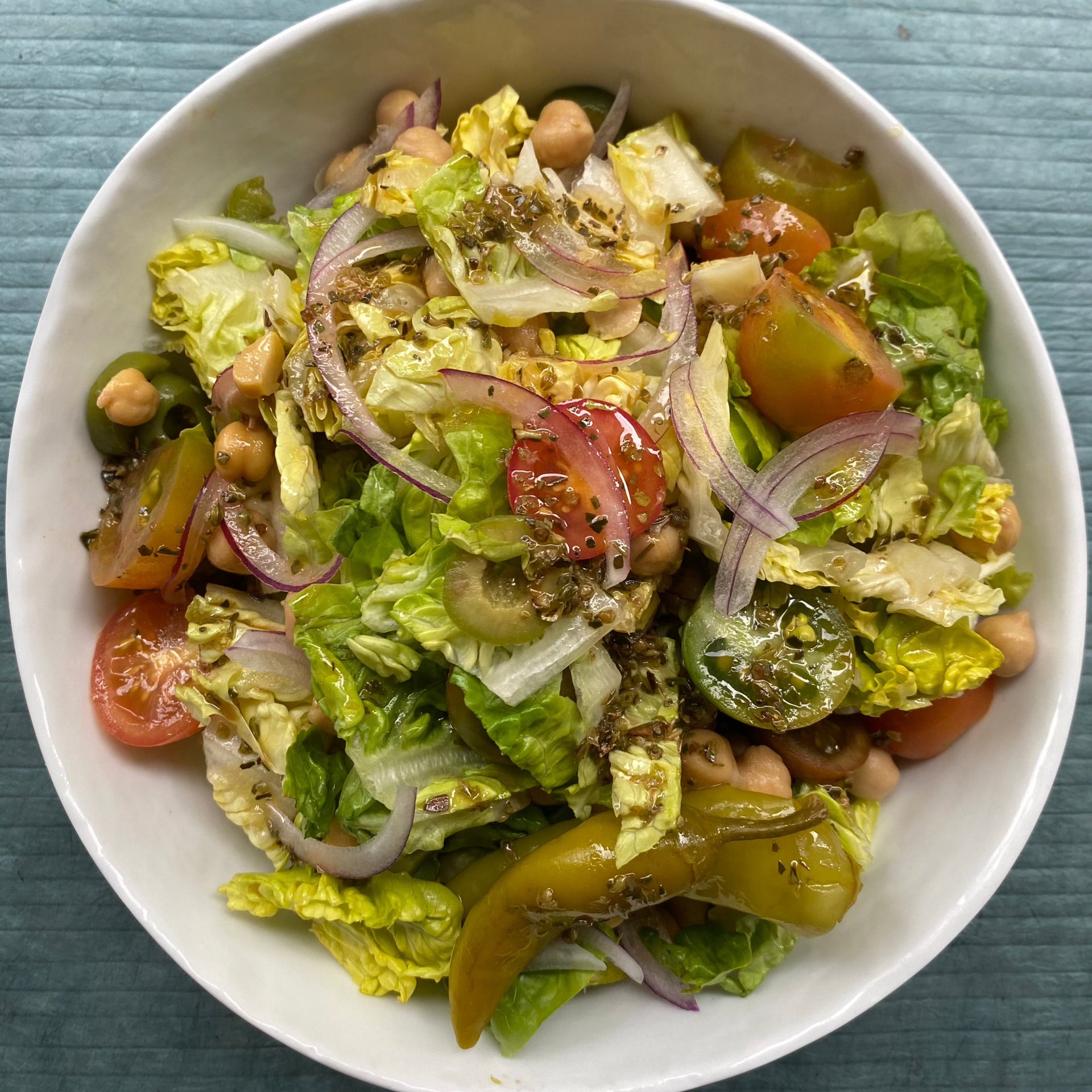 Antipasto Chopped Salad with Crispy Chickpeas and Olives