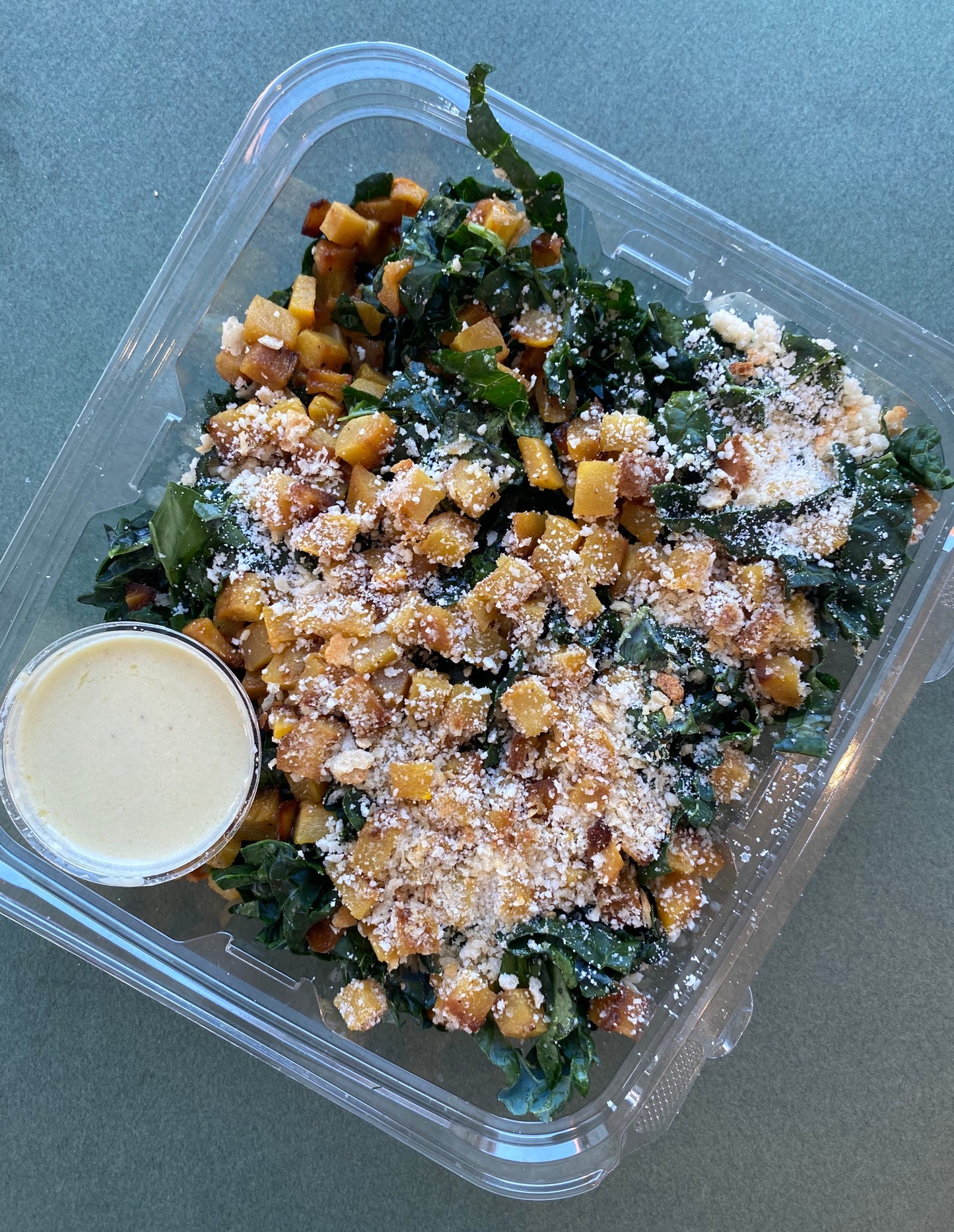 Lacinato Kale & Butternut Squash Caesar Salad
