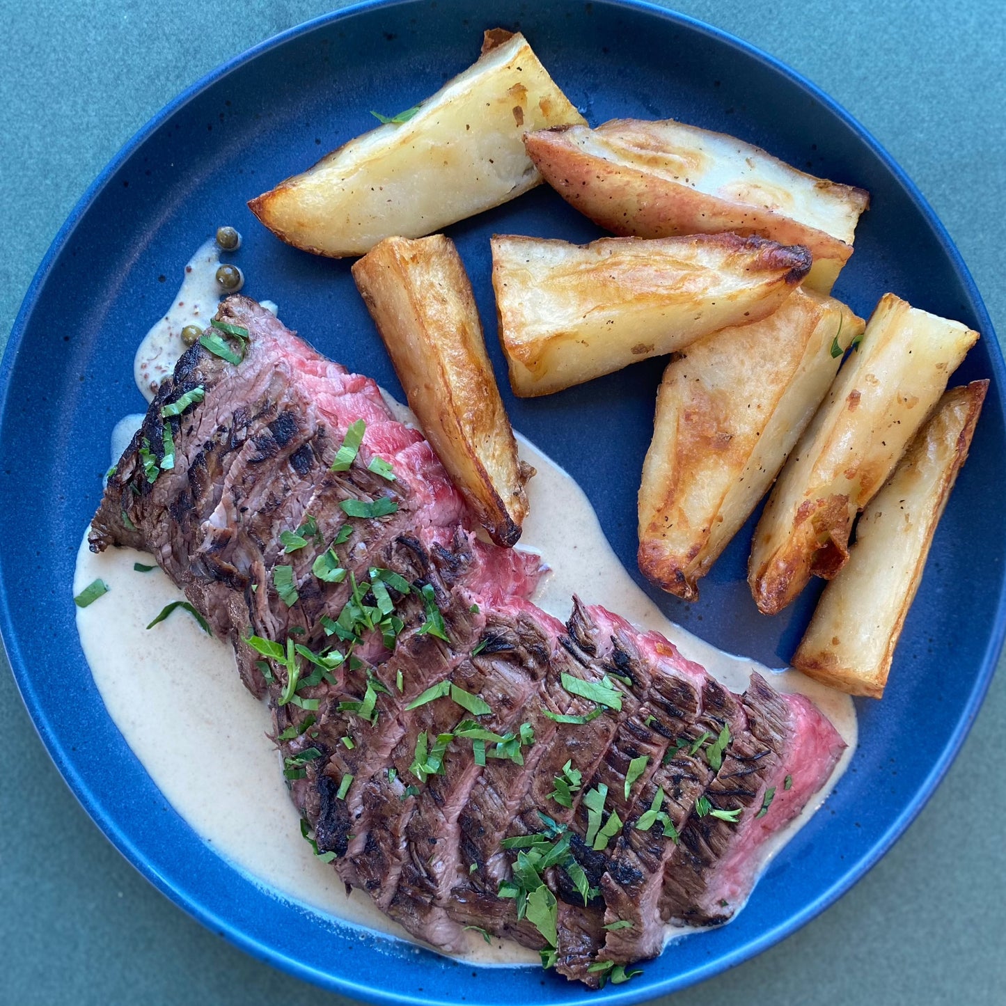 Steak Au Poivre with Roasted Potatoes