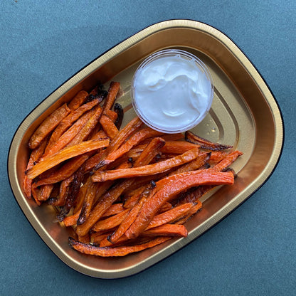 For the Littles: Baked Carrot Fries with Honey Yogurt Dip