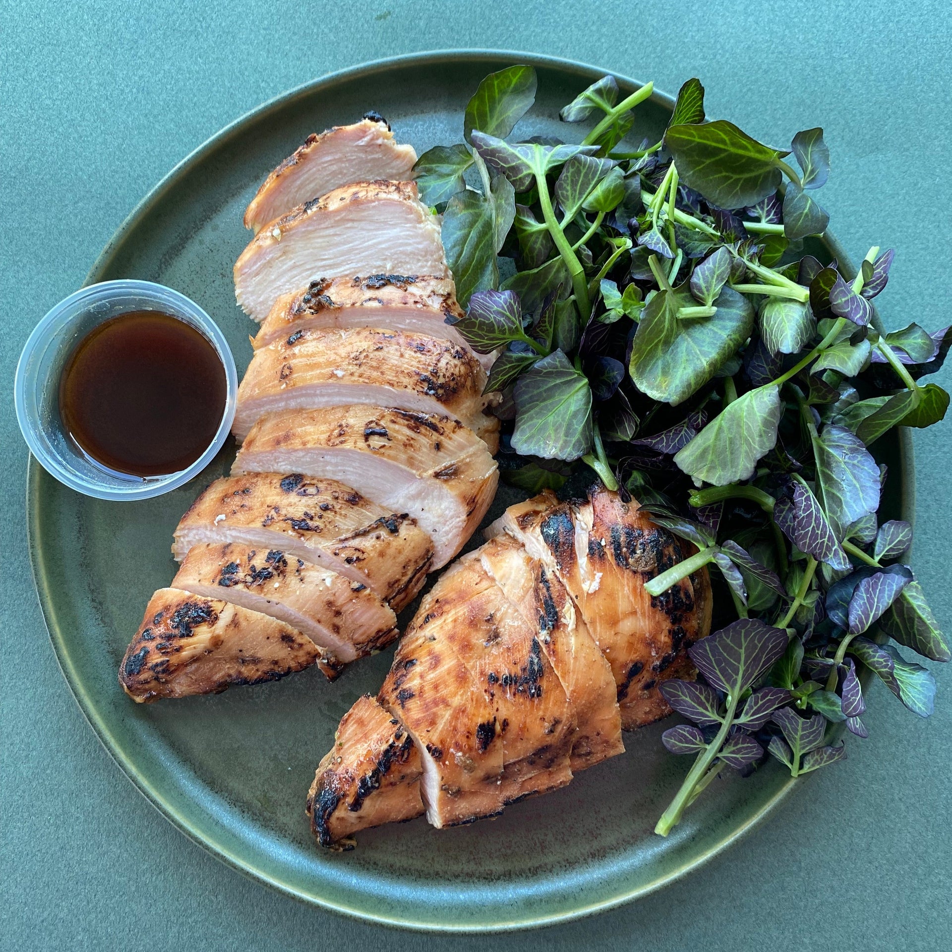 Ginger Chicken Breast with Red Watercress