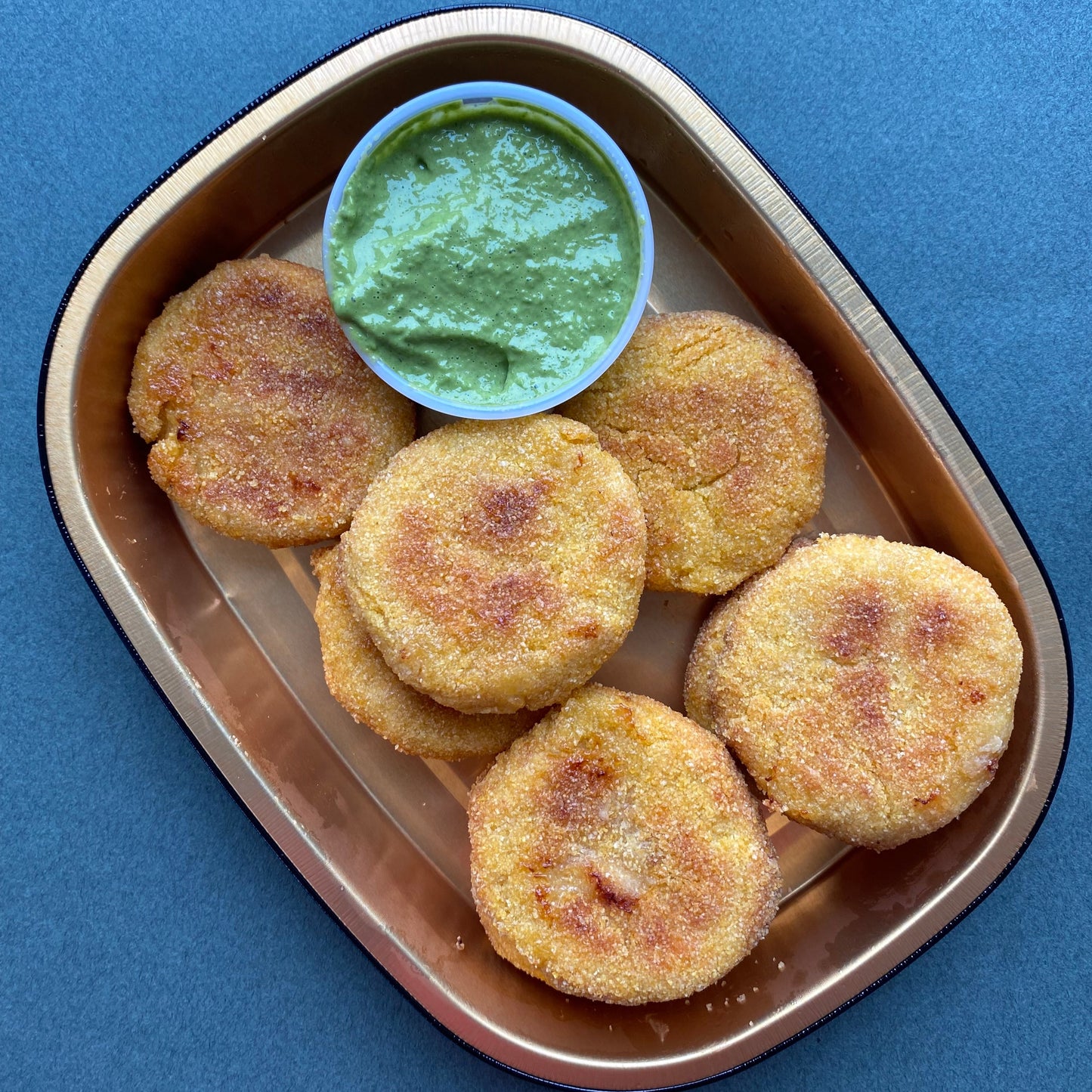 For the Littles: Cornmeal Crusted Sweet Potato Bites with Kale Aioli