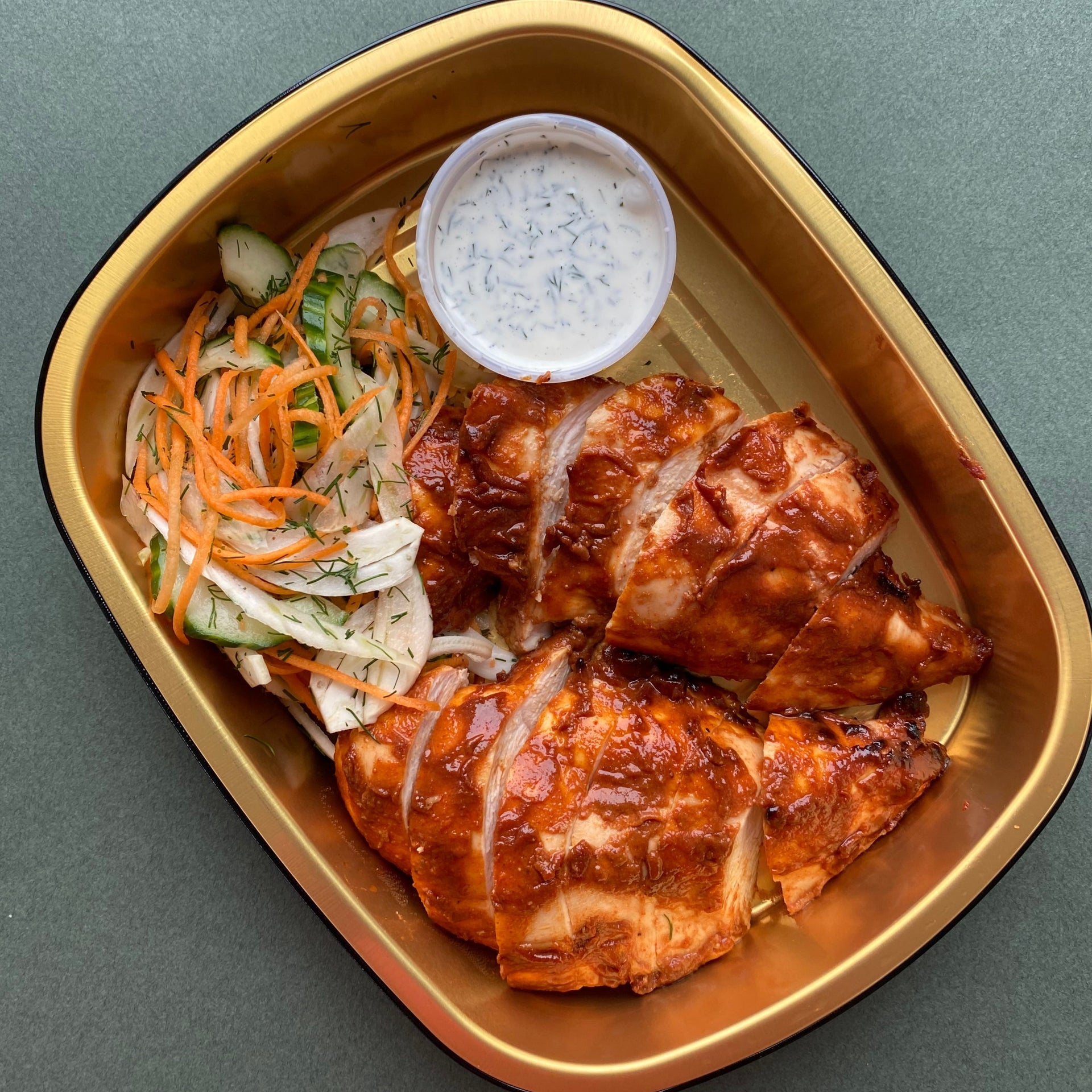 BBQ Chicken Breast with Cucumber Slaw