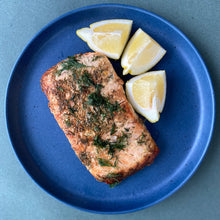 Mustard Dill Faroe Island Salmon with Charred Lemon