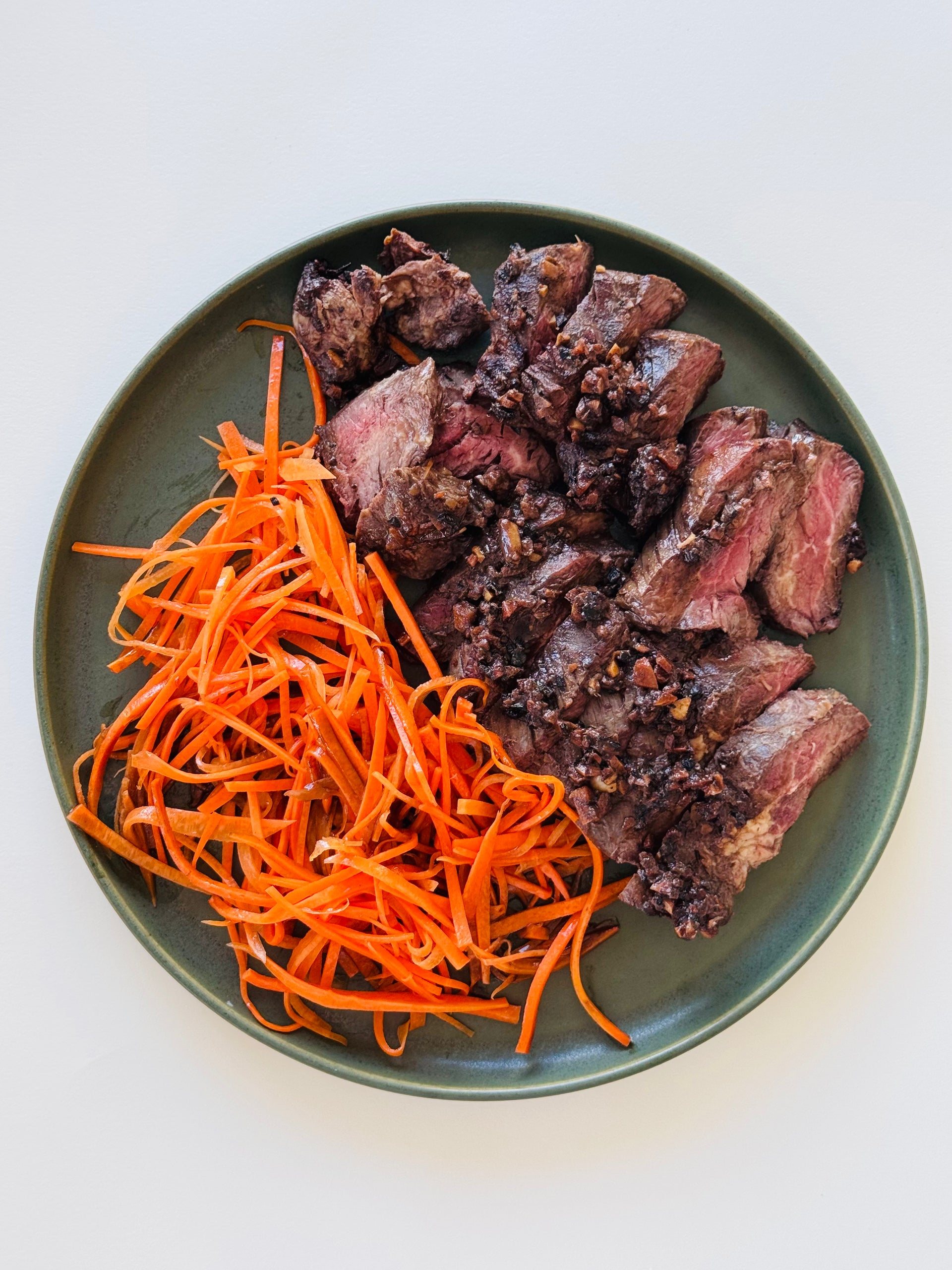 Korean-Style Steak with Carrot Salad