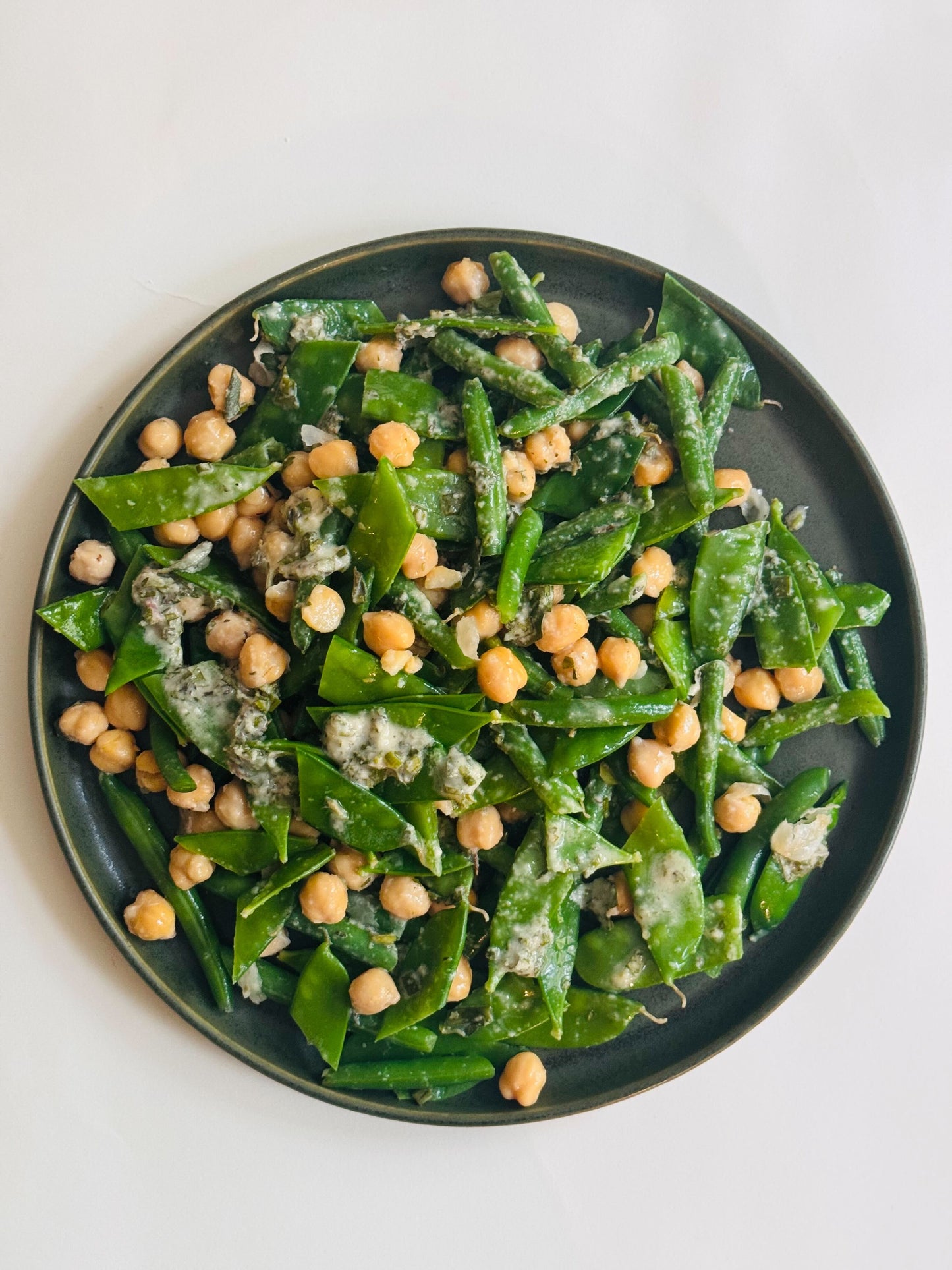 Snow Pea, Green Bean and Chickpea Salad