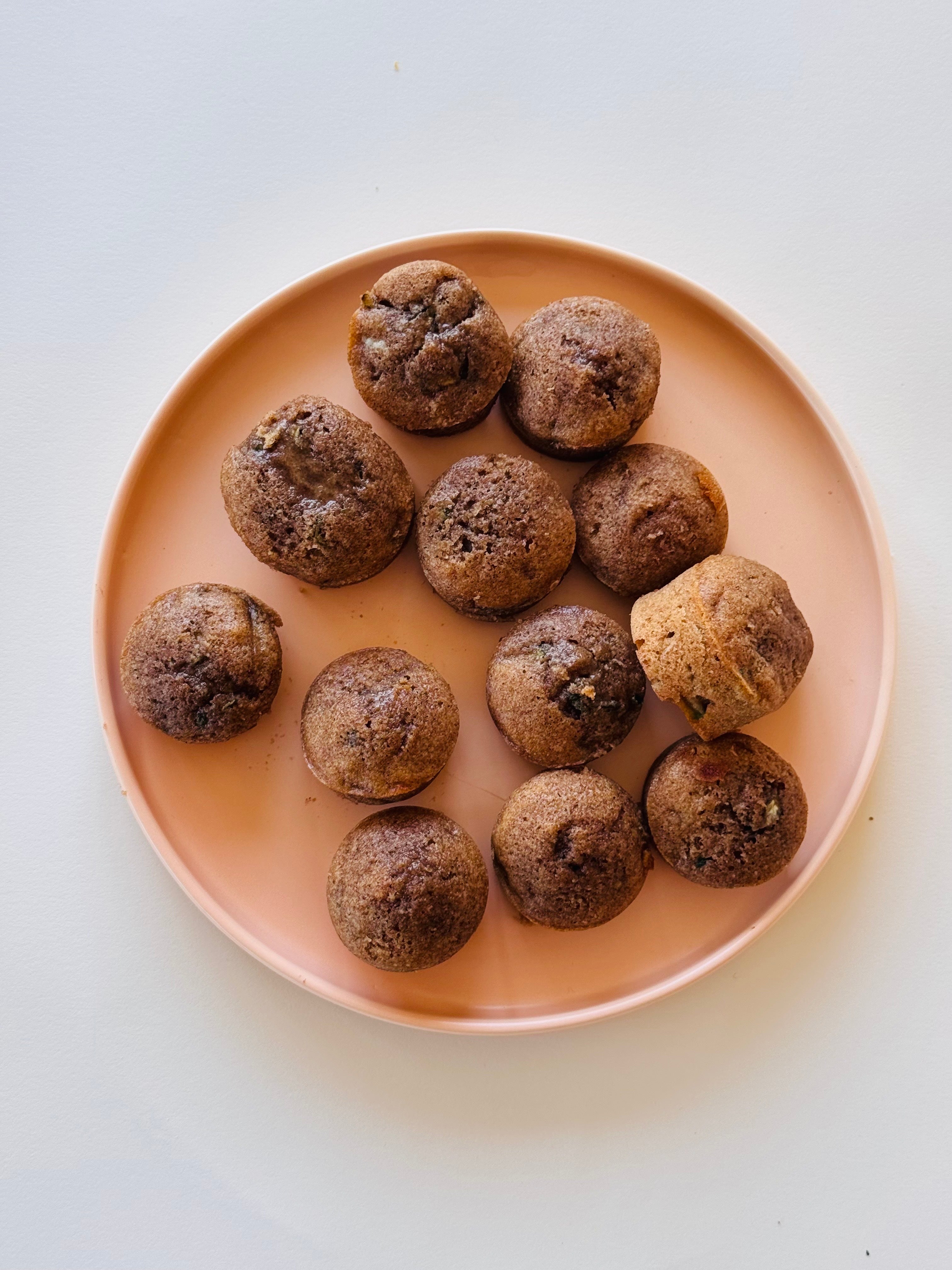 Mini Zucchini Applesauce Muffins